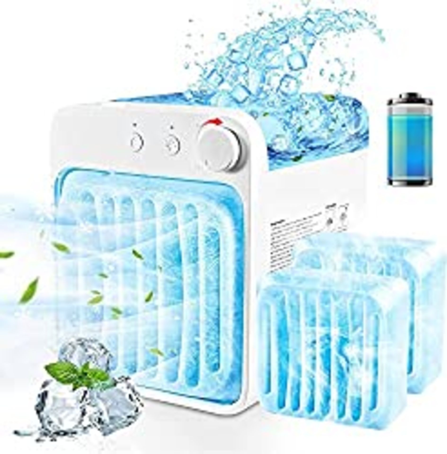 RRP £28.99 Portable Air Cooler With 2 Ice Cube Boxes