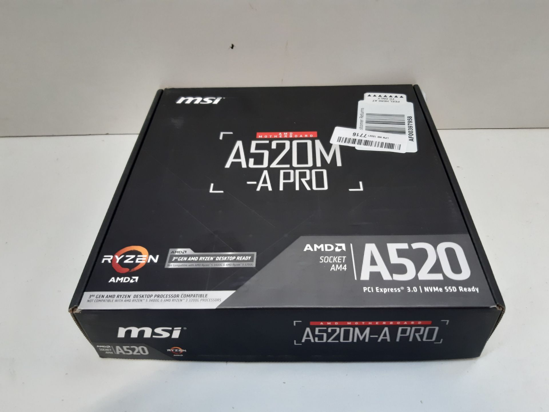 RRP £49.69 MSI A520M-A PRO Motherboard mATX - Supports AMD Ryzen 3rd Gen Processors - Image 2 of 2