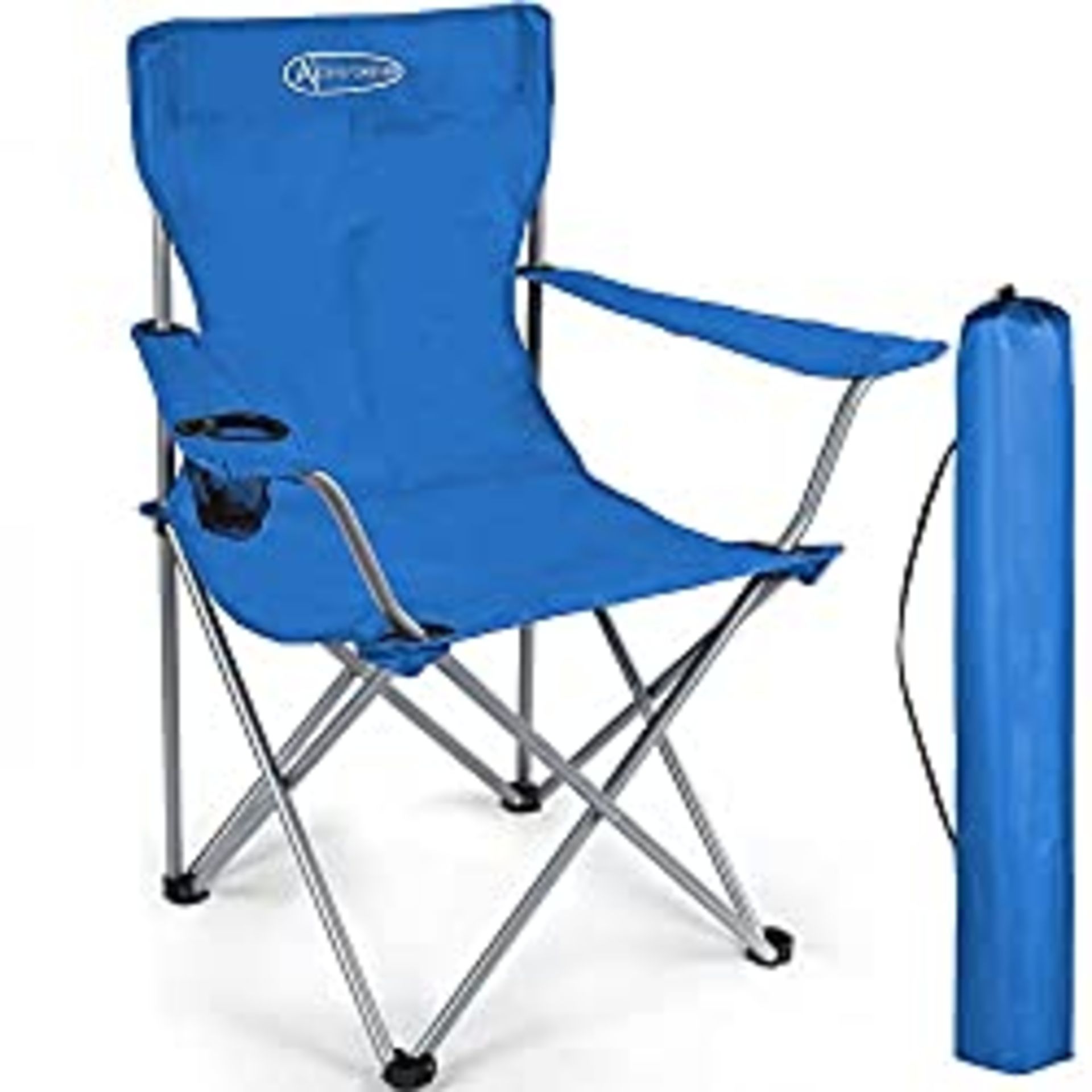 RRP £22.99 ACTIVE FOREVER Outdoor Folding Camping Chair with Cup Holder Storage Bag