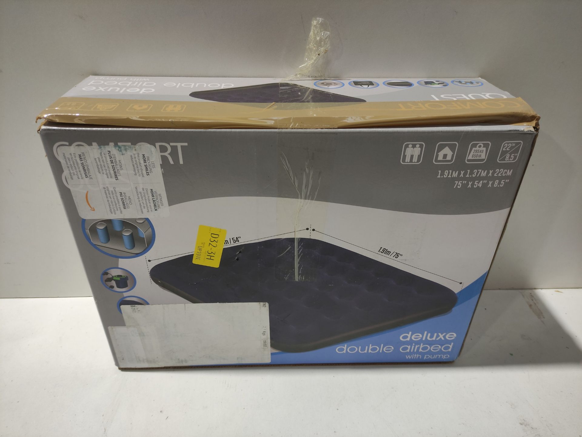 RRP £37.54 Double Airbed Inflatable Camping Blow Up Mattress Air Bed And Electric Pump - Image 2 of 2