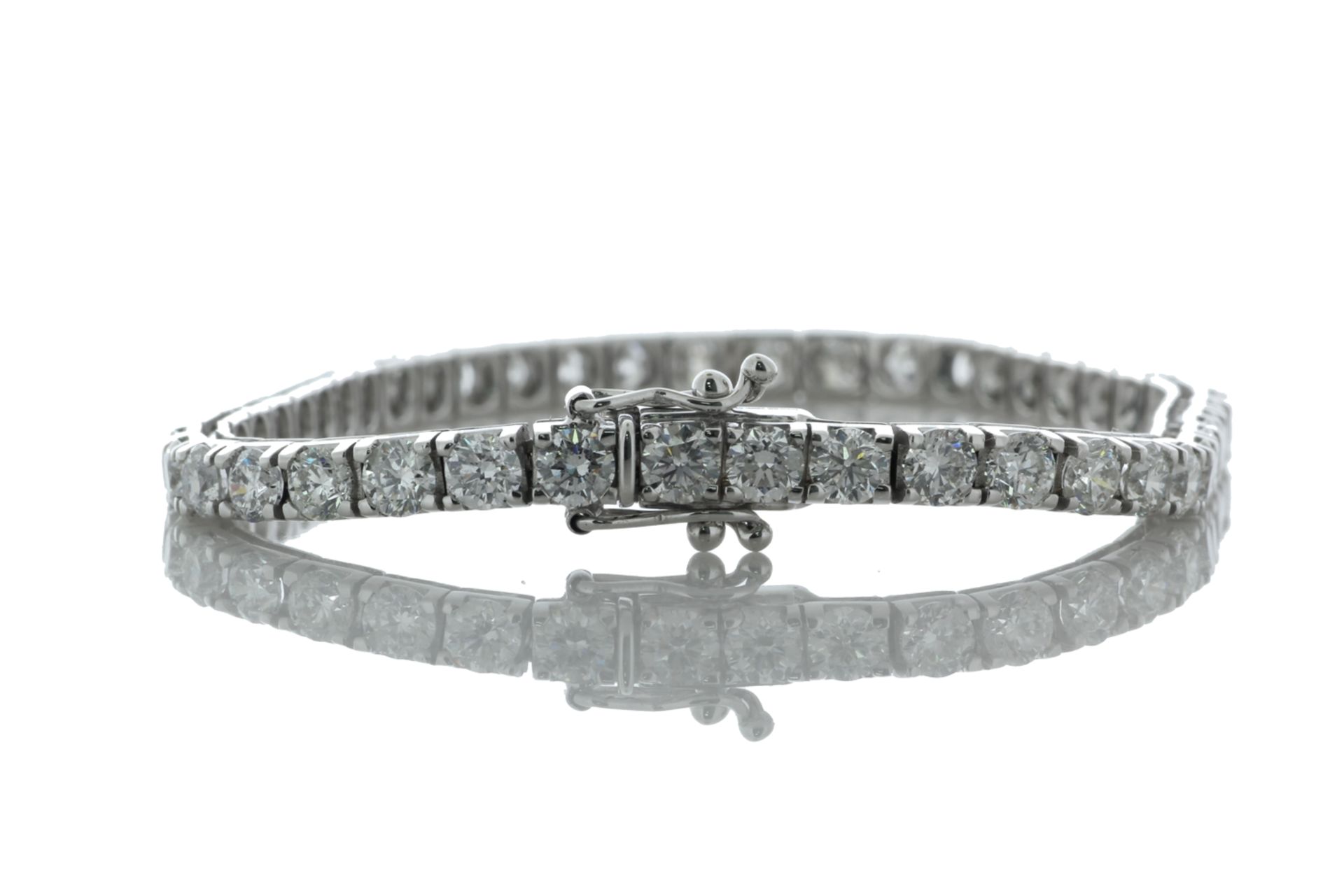 18ct White Gold Tennis Diamond Bracelet 8.65 Carats - Valued by IDI £25,950.00 - Forty six round - Image 3 of 4