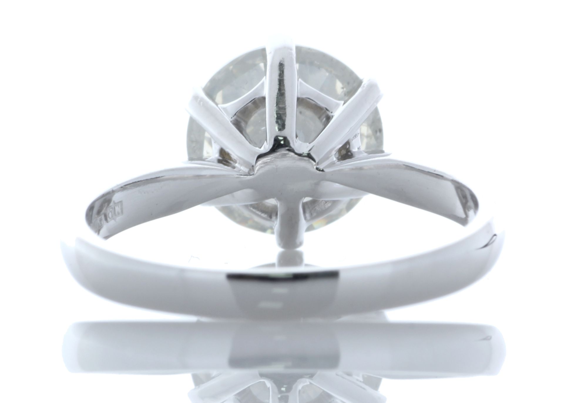 18ct White Gold Single Stone Prong Set Diamond Ring 3.12 Carats - Valued by GIE - A natural round - Image 3 of 5