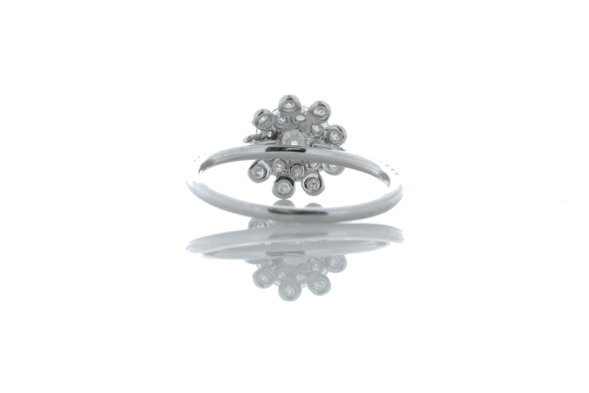 18ct White Gold Flower Halo Diamond Ring 0.76 Carats - Valued by GIE - One natural round brilliant - Image 3 of 5