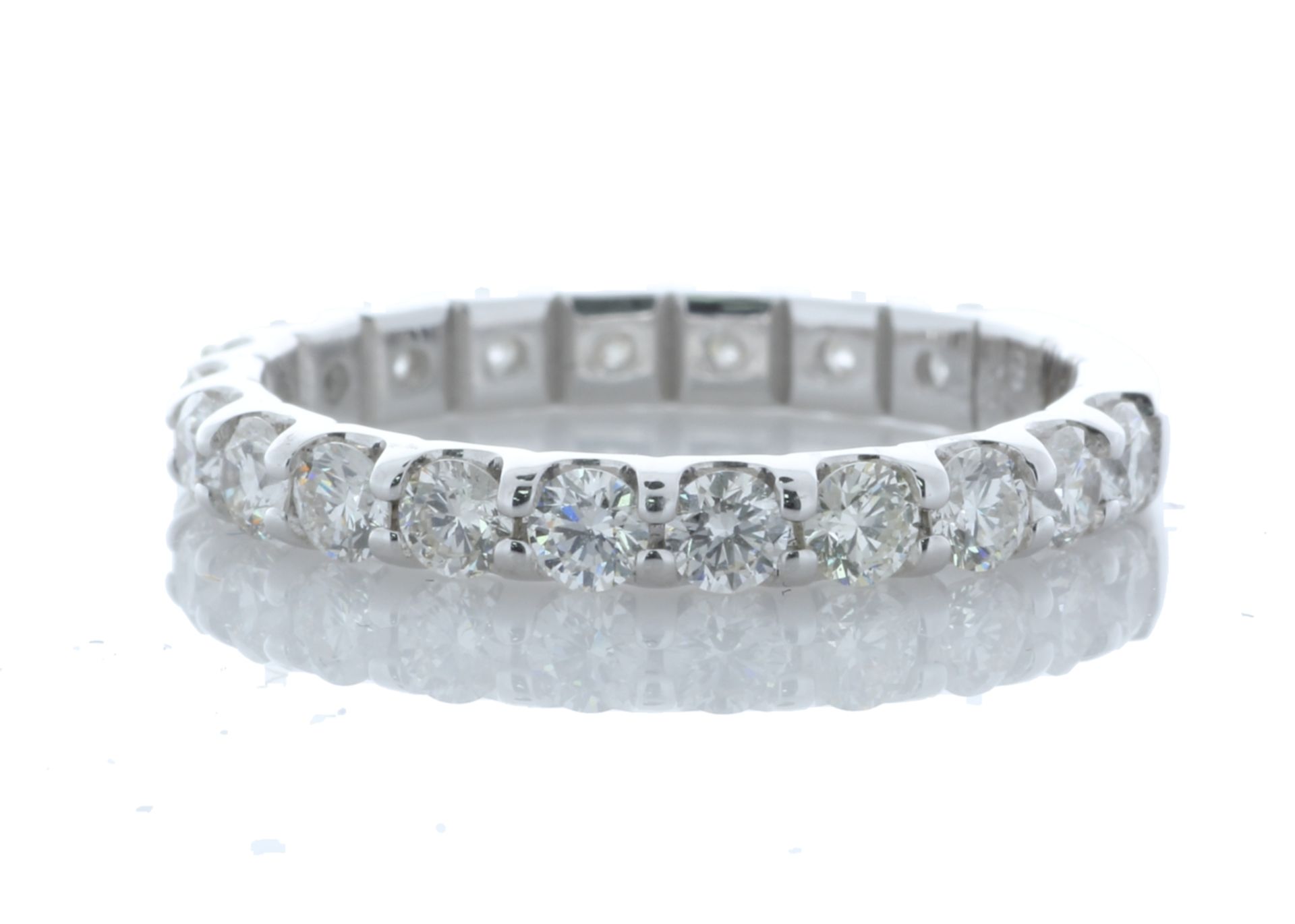 18ct White Gold Claw Set Semi Eternity Diamond Ring 1.50 Carats - Valued by AGI £10,145.00 - - Image 3 of 5