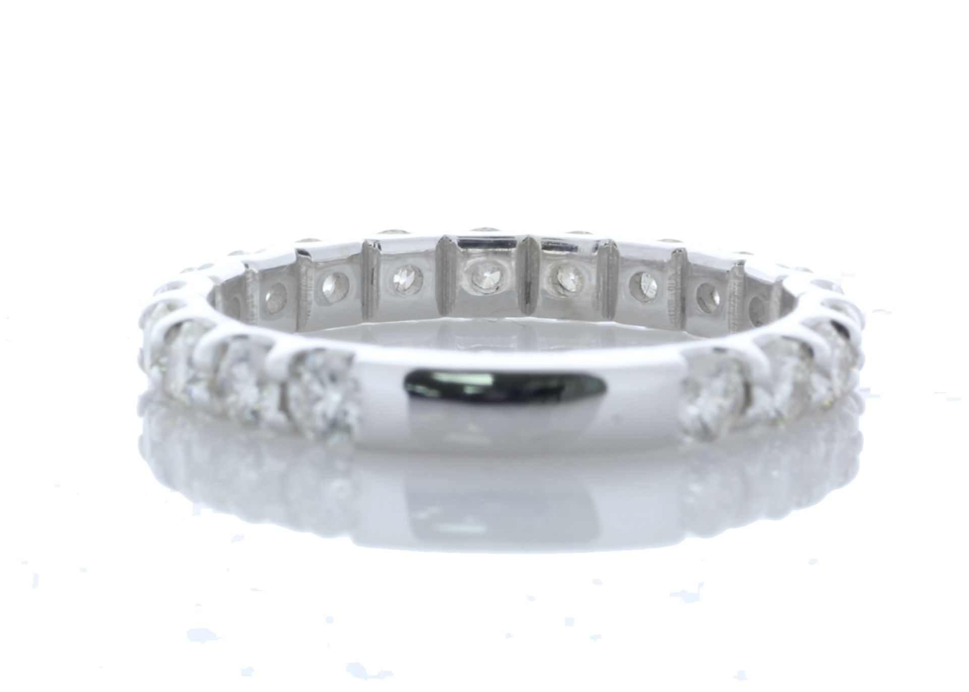 18ct White Gold Claw Set Semi Eternity Diamond Ring 1.50 Carats - Valued by AGI £10,145.00 - - Image 4 of 5