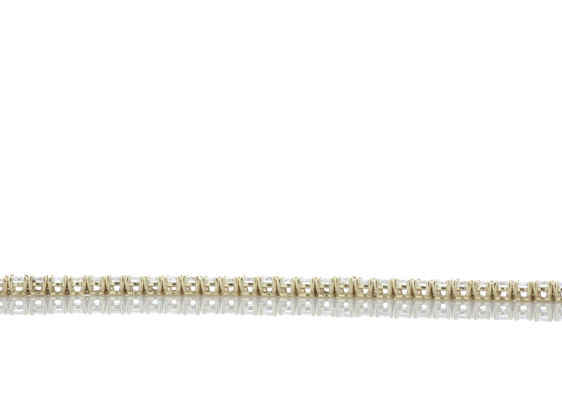 18ct Yellow Gold Tennis Diamond Bracelet 3.85 Carats - Valued by IDI - Sixty four round brilliant - Image 4 of 5