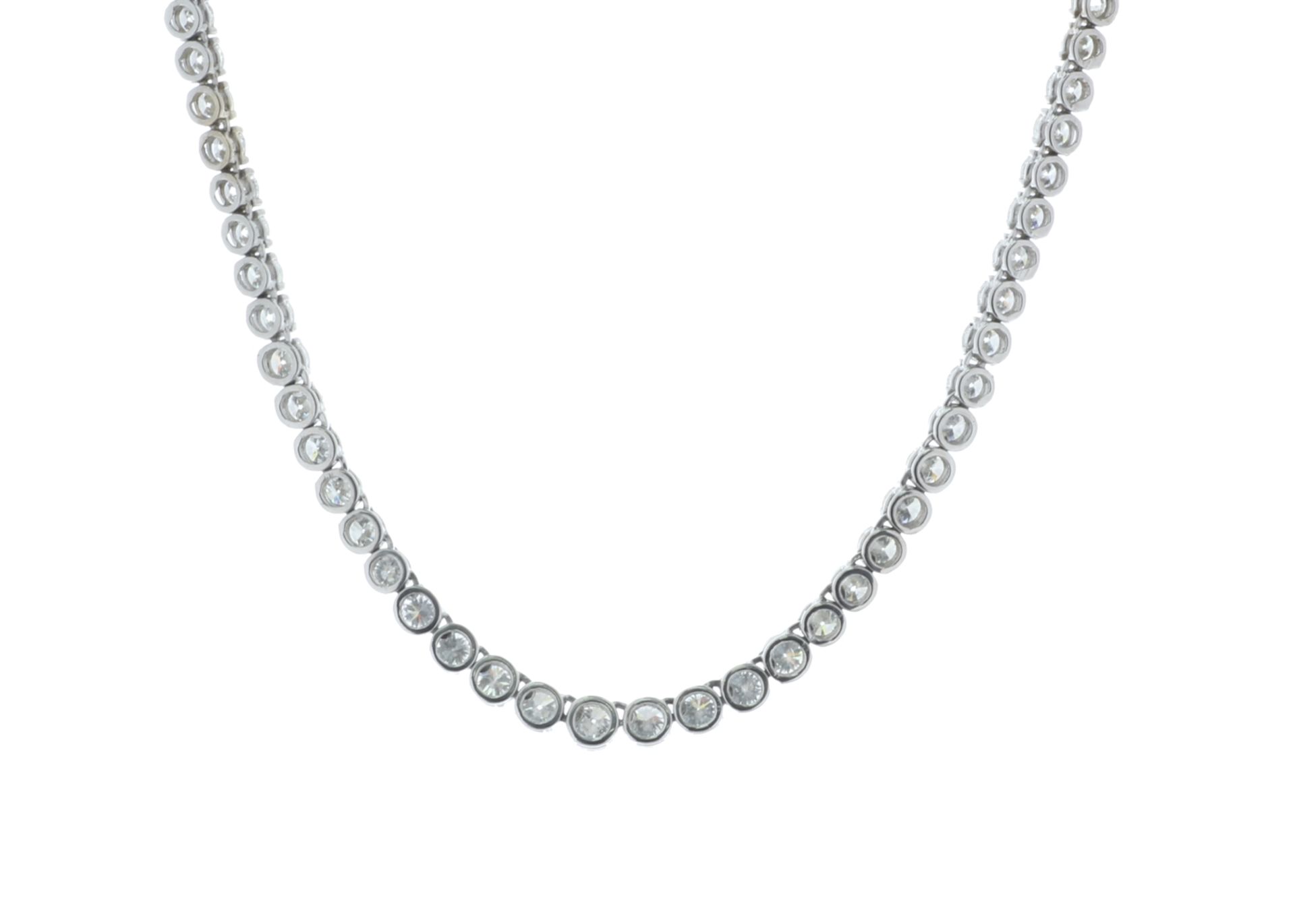 18ct 16 White Gold Tennis Diamond Collaret 10.00ct Carats - Valued by IDI - 18ct 16" White Gold - Image 2 of 5