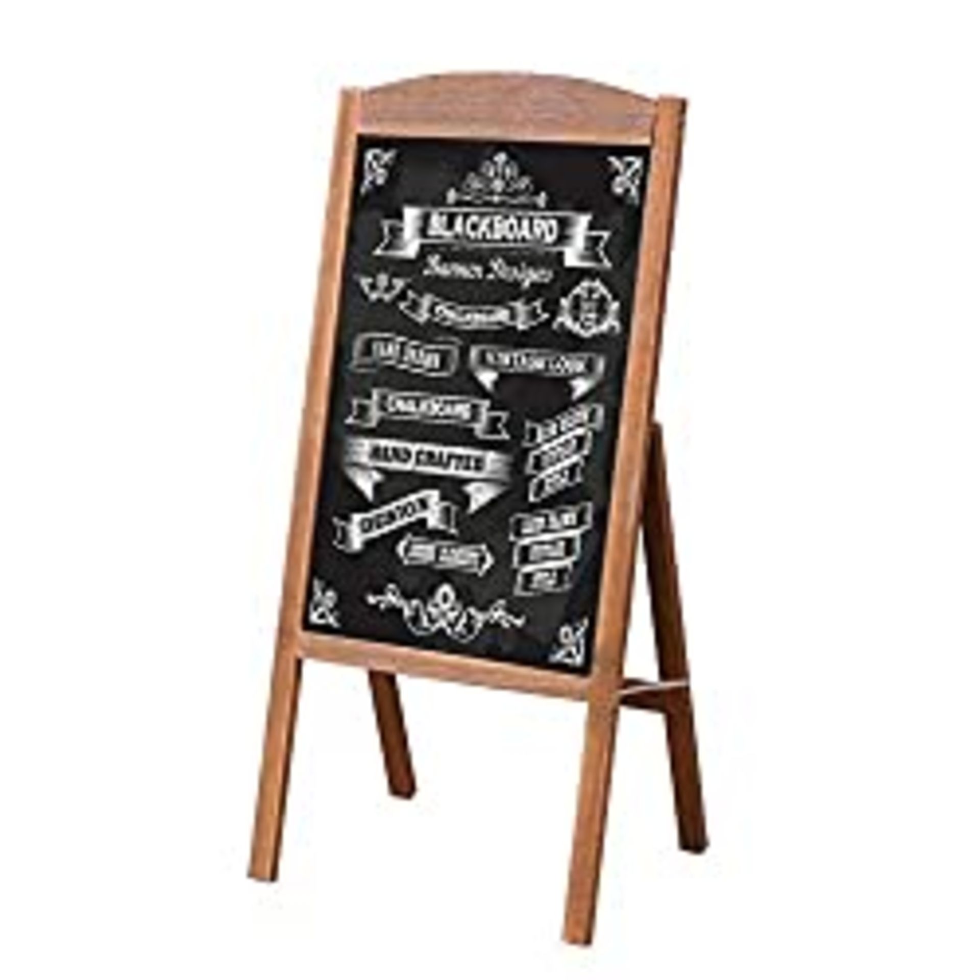 RRP £39.97 UNHO Wooden A Frame Chalkboard Sign Standing Pavement