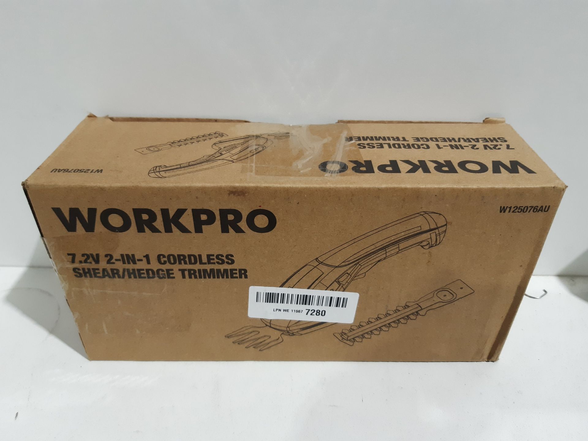 RRP £39.98 WORKPRO 7.2V 2-in-1 Cordless Hedge Trimmer & Grass - Image 2 of 2