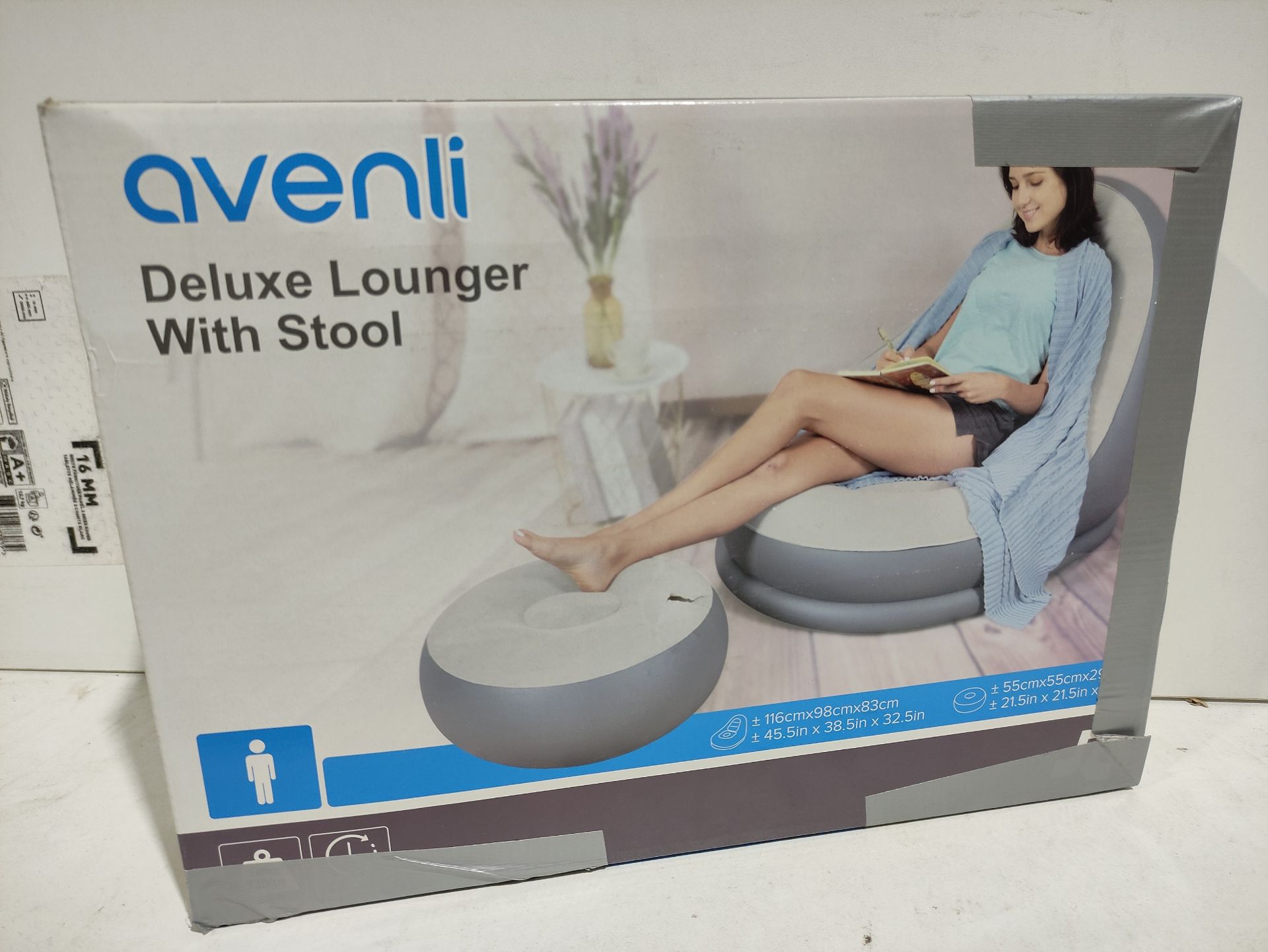 RRP £28.99 Avenli 88150 Inflatable 2-Piece Deluxe Lounger With - Image 2 of 2