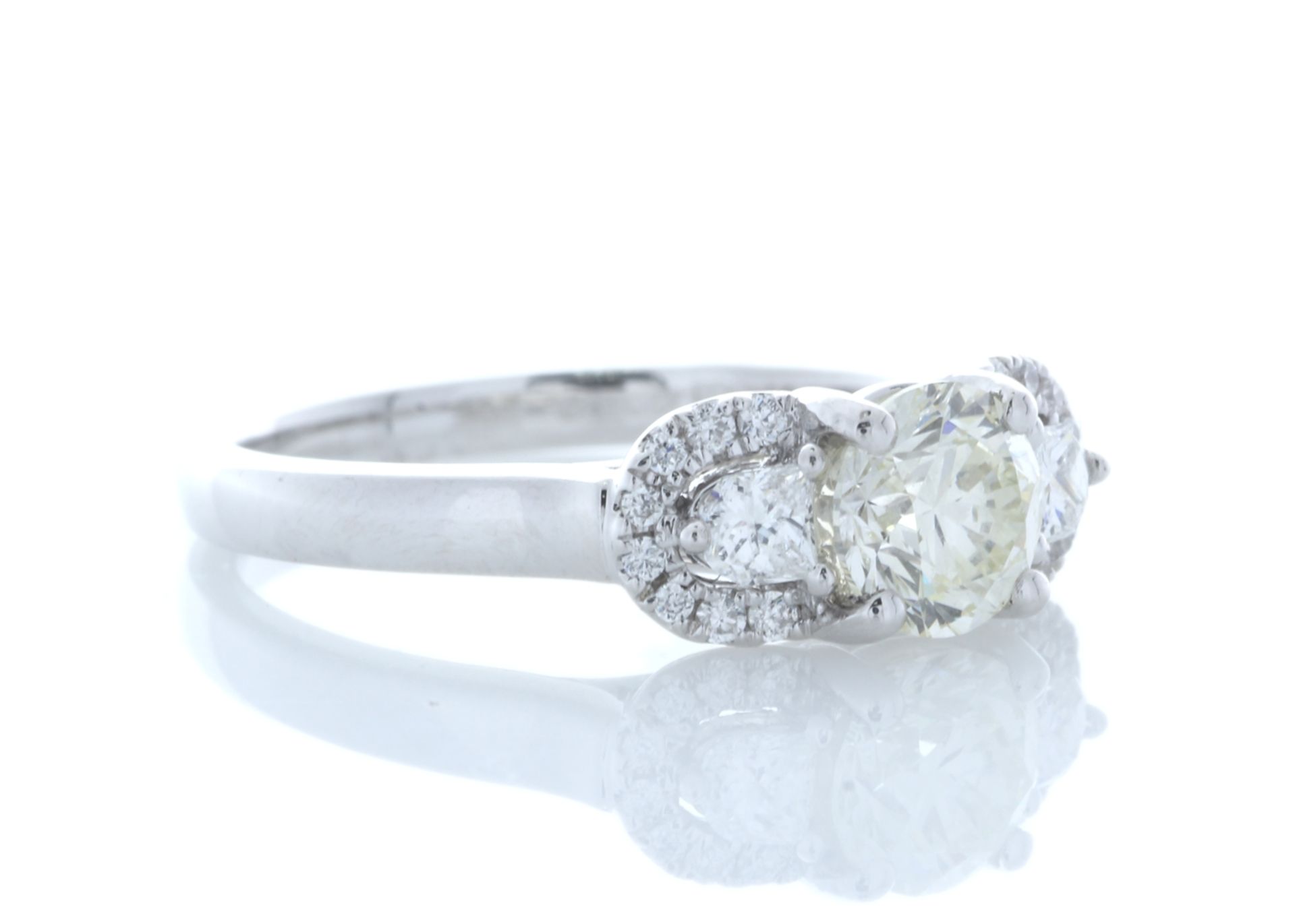18ct White Gold Three Stone Claw Set Diamond Ring (0.75) 1.02 Carats - Valued by IDI £9,795.00 - One - Image 4 of 5