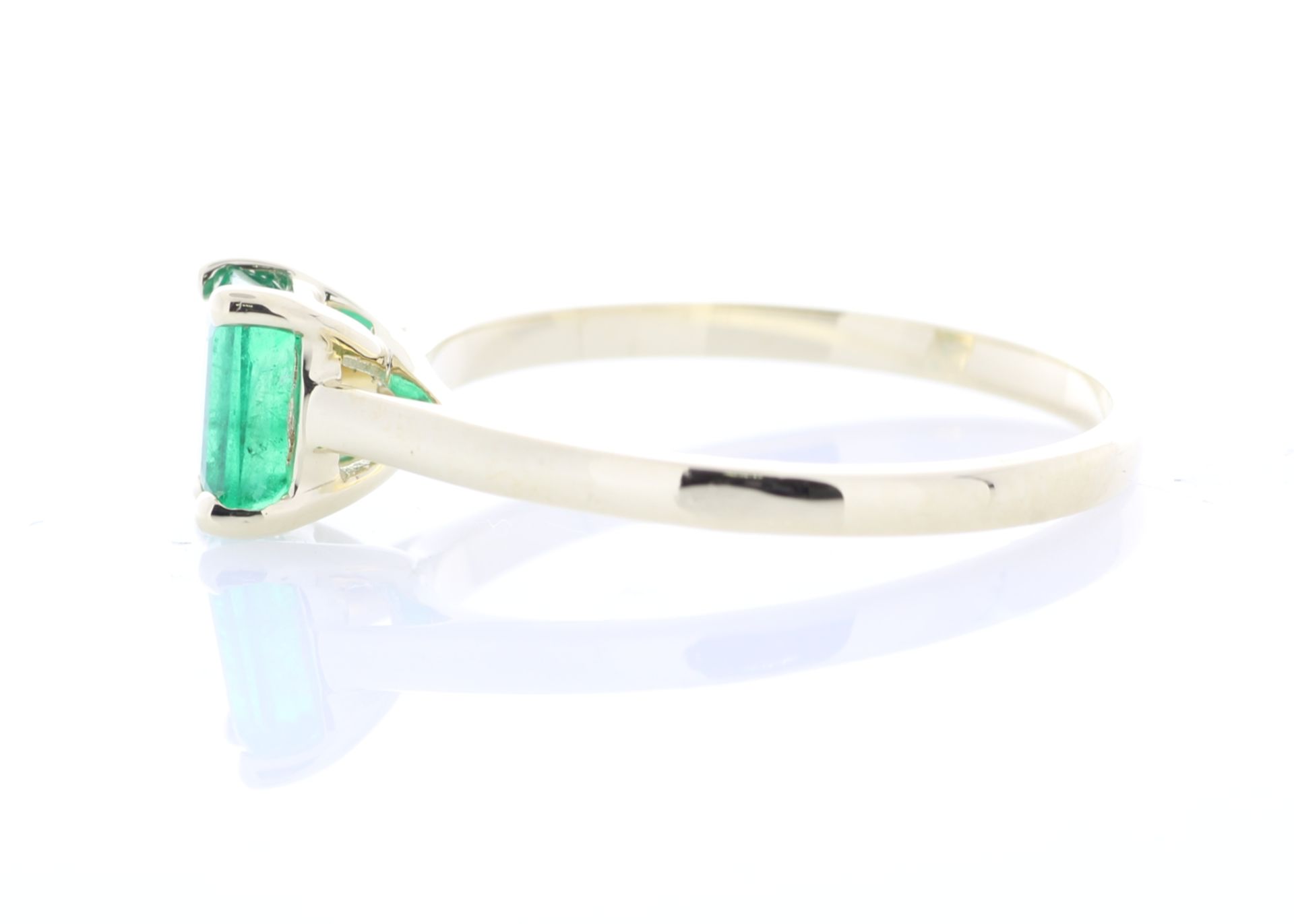 9ct Yellow Gold Single Stone Emerald Cut Emerald Ring 0.63 Carats - Valued by AGI £2,010.00 - 9ct