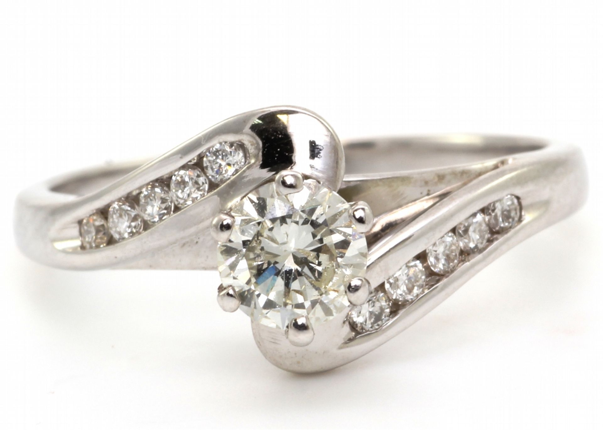 18ct White Gold Single Stone Fancy Set Diamond Ring (0.51) 0.65 Carats - Valued by AGI £3,080.00 -