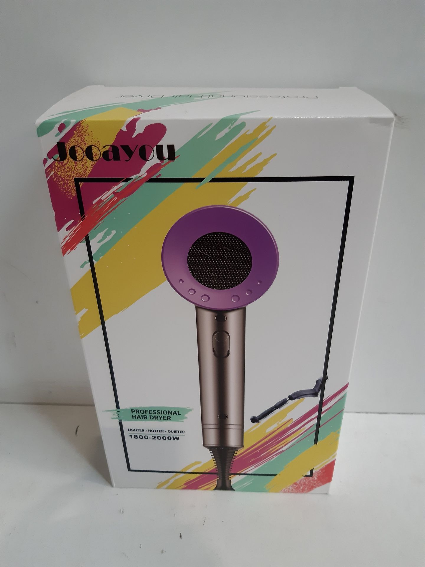 RRP £32.99 Jooayou Professional Hair Dryer 2000W Fast Dry Negative - Image 2 of 2