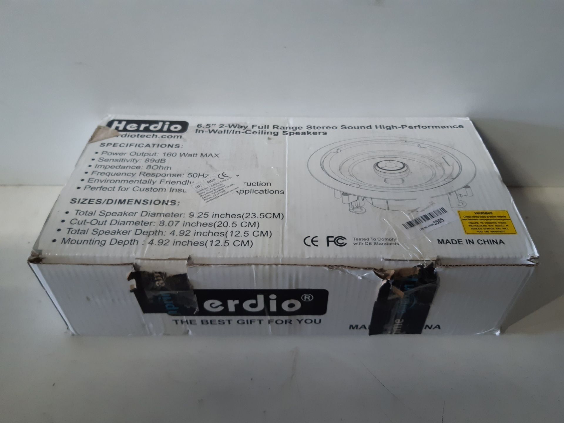 RRP £88.99 Herdio 6.5 Inches Bluetooth Ceiling Speakers 2 Way - Image 2 of 2