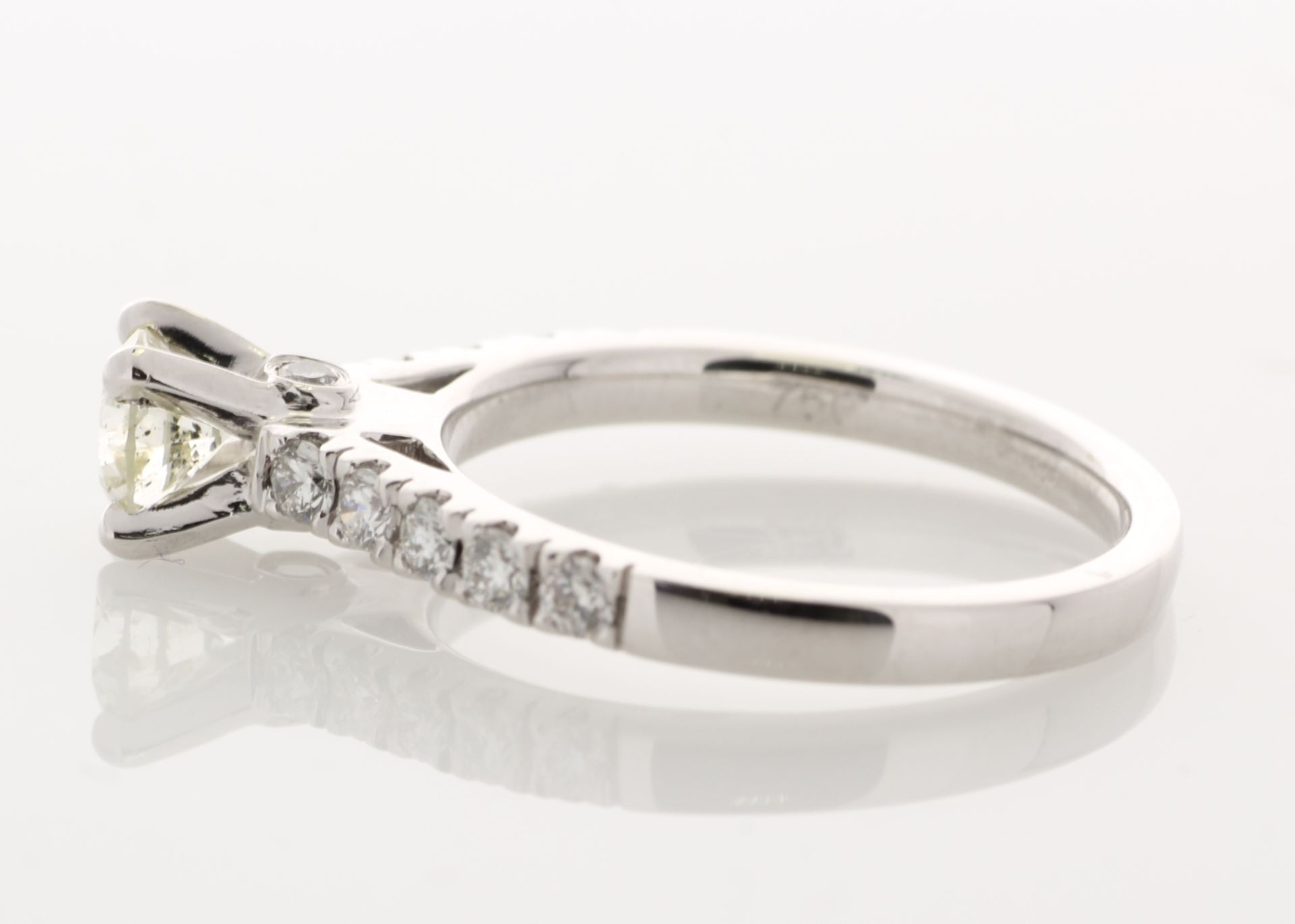 18ct White Gold Single Stone Prong Set With Stone Set Shoulders Diamond Ring (0.51) 0.91 Carats - - Image 4 of 6