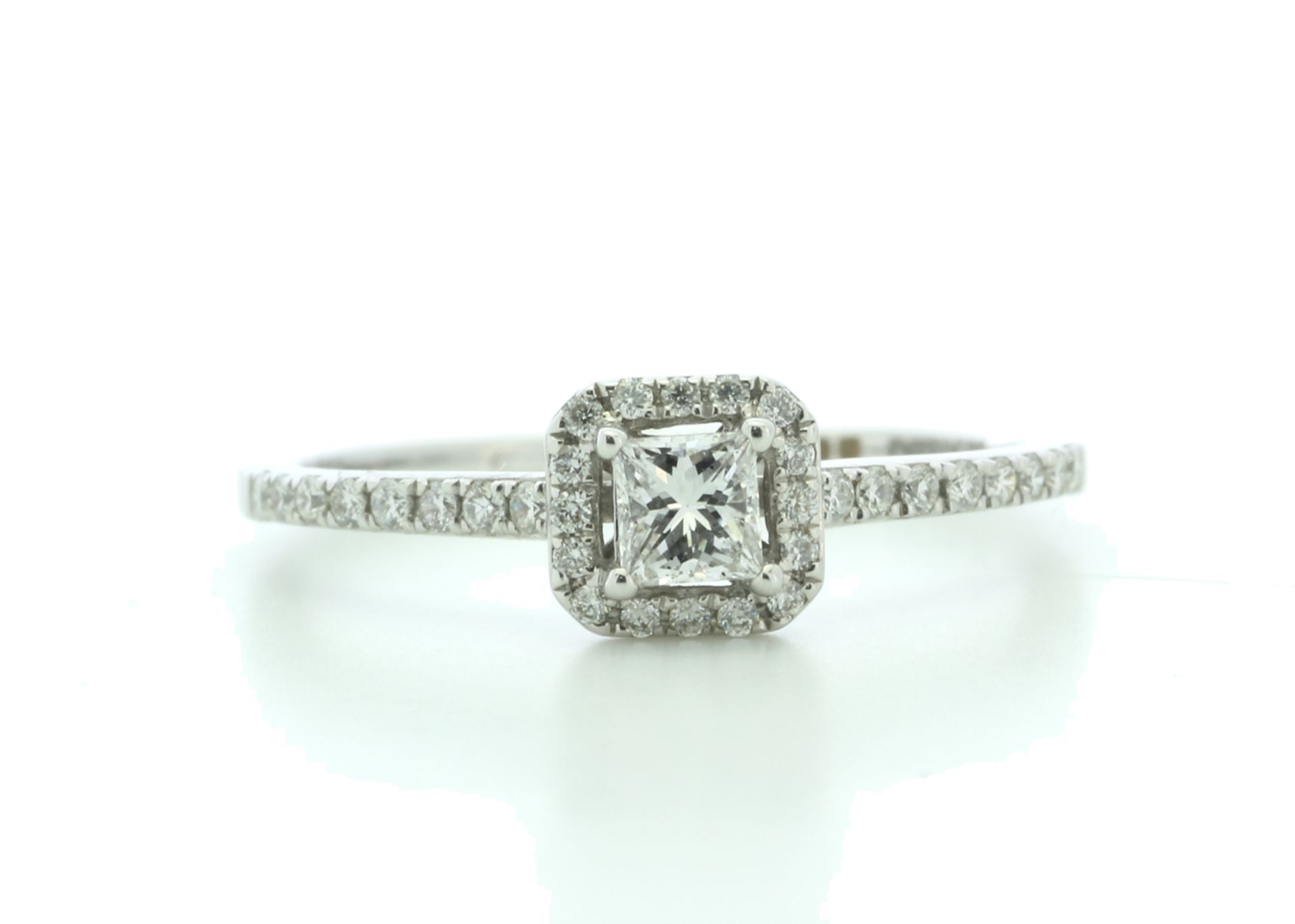 18ct White Gold Halo Set Diamond Ring 0.33 Carats - Valued by IDI £3,800.00 - A sparkling natural