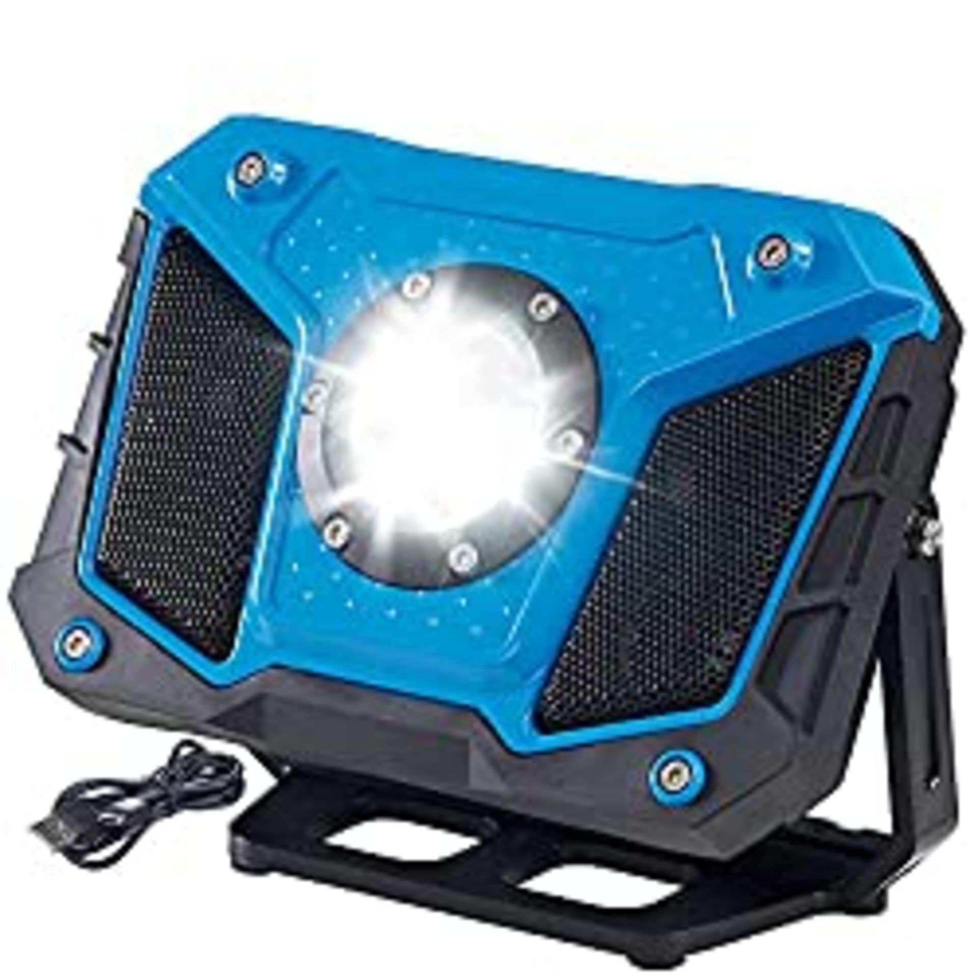 RRP £34.16 15W Rechargeable LED Work Light with Bluetooth Speaker