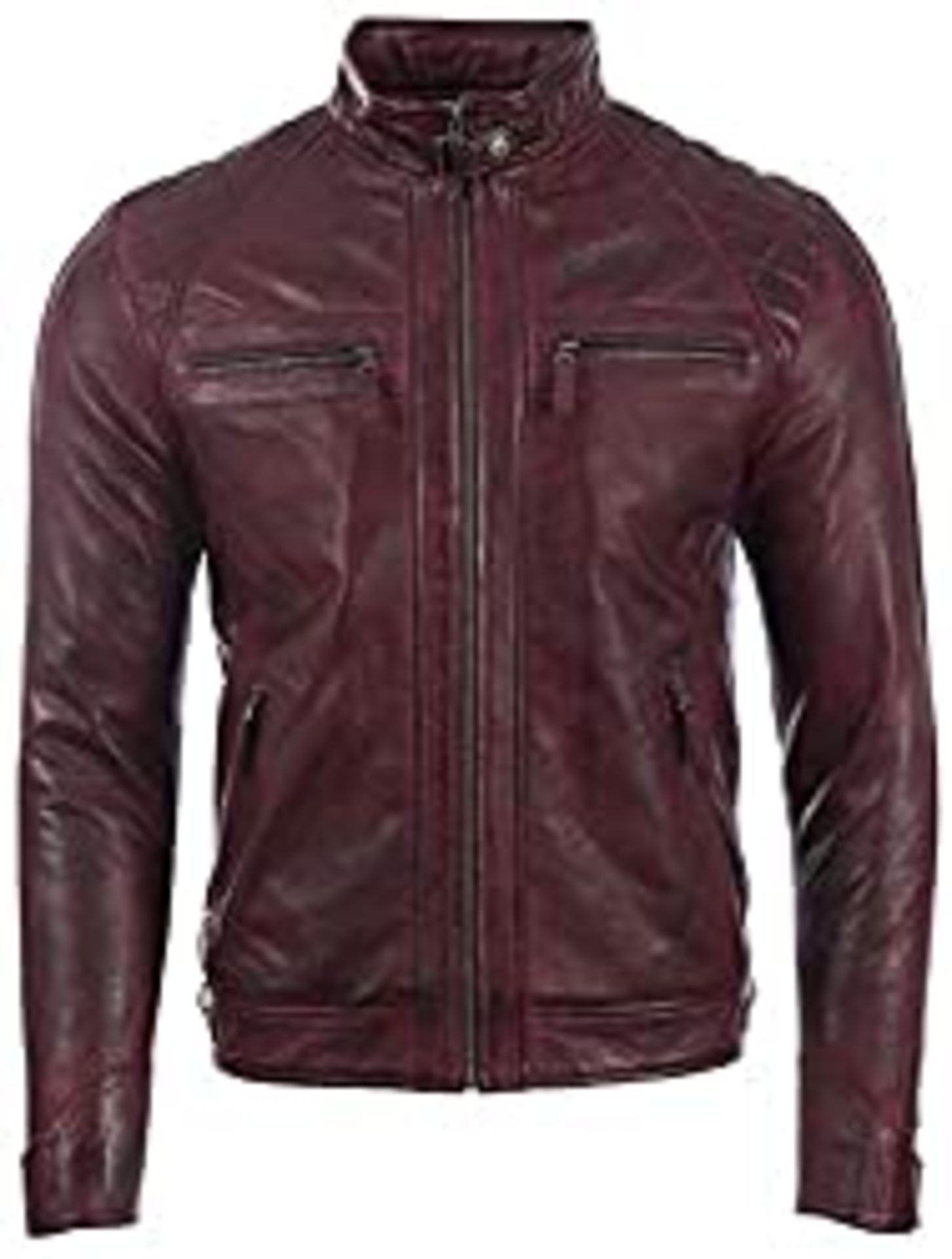 RRP £103.69 Aviatrix Men's Real Leather Crosshatch Shoulder Detail Fashion Jacket (44T9) M