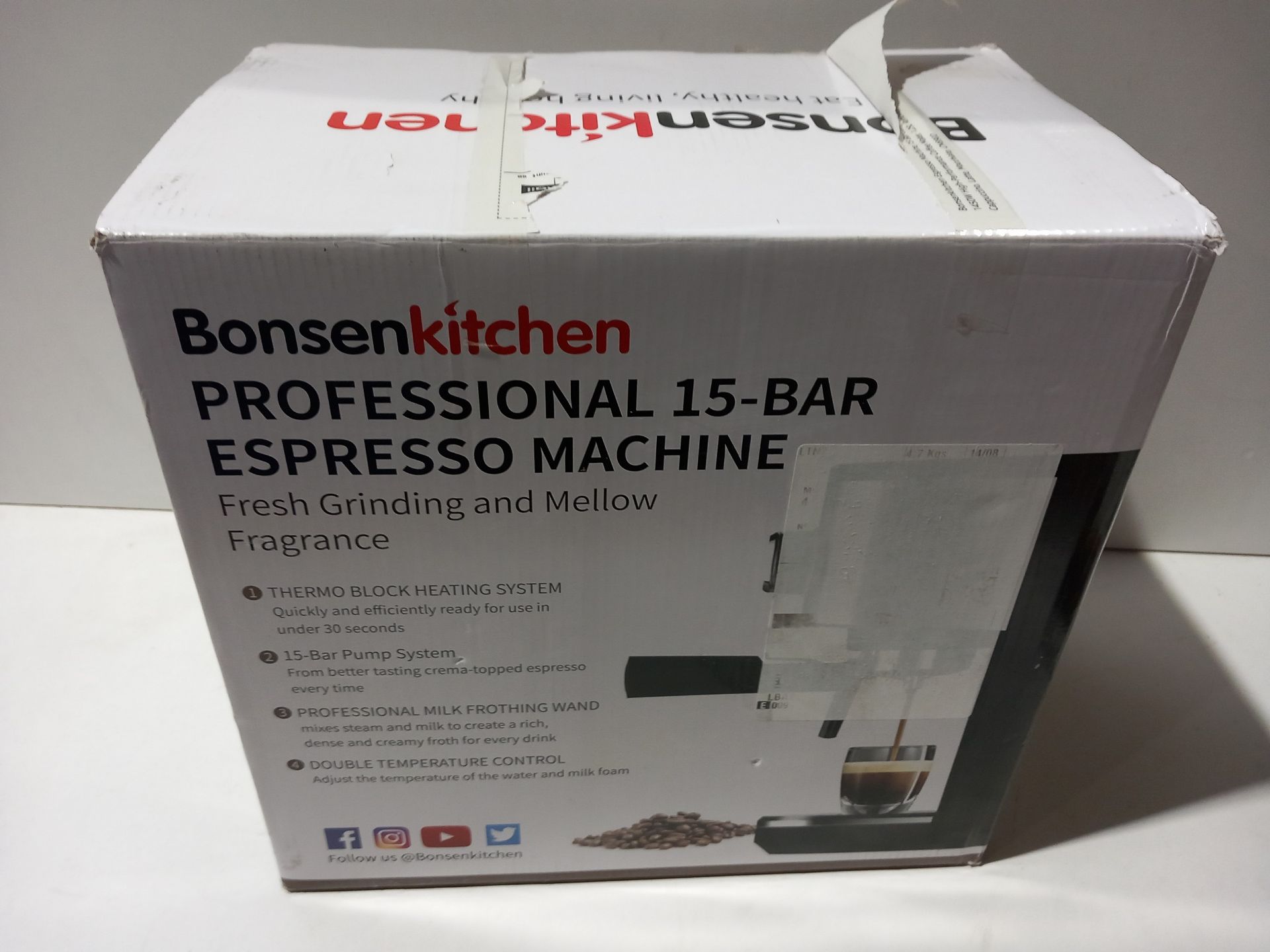 RRP £45.98 Bonsenkitchen Espresso Machine - Image 2 of 2