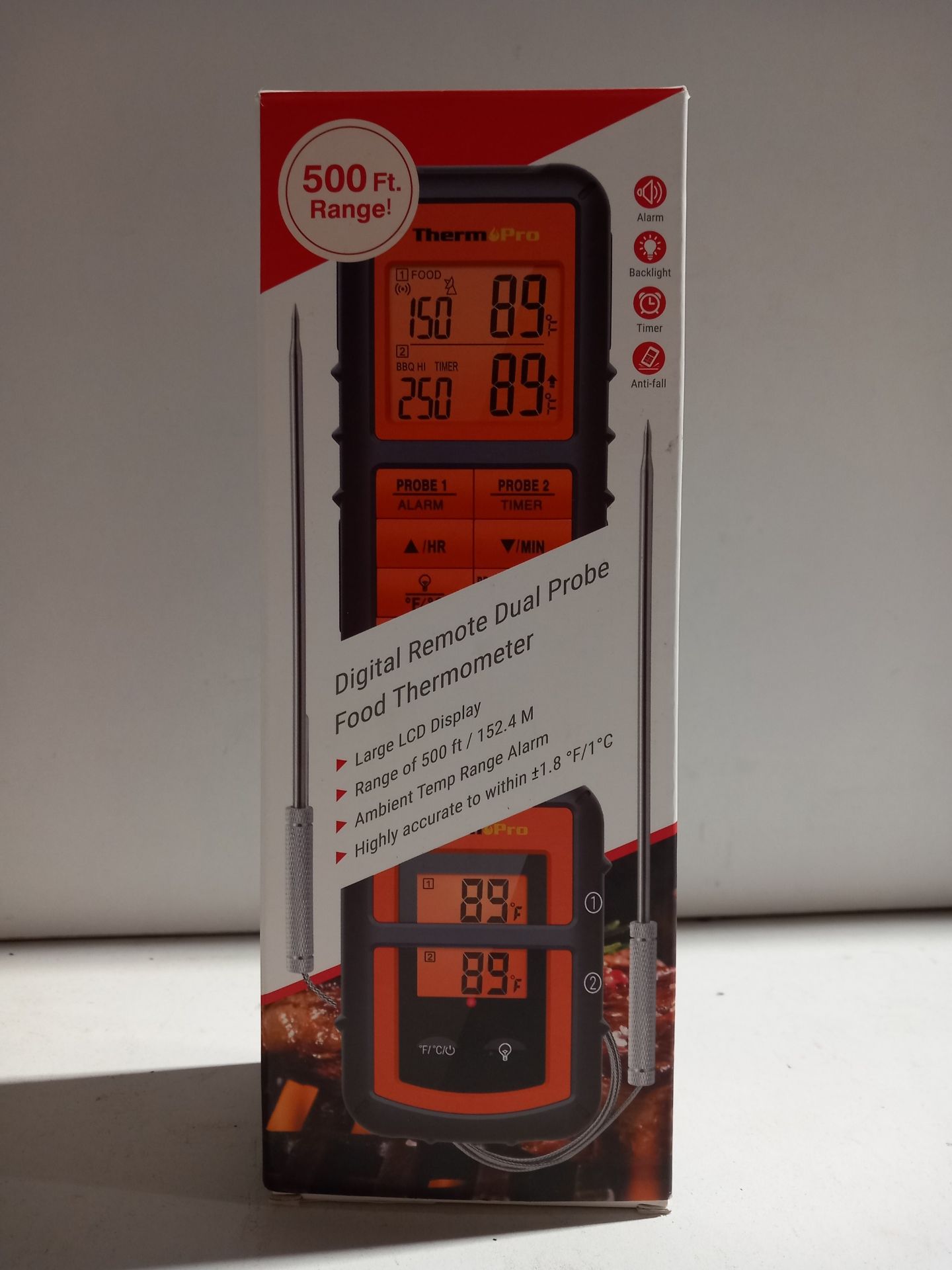 RRP £38.96 ThermoPro TP08C-O Digital Wireless Meat Thermometer - Image 2 of 2