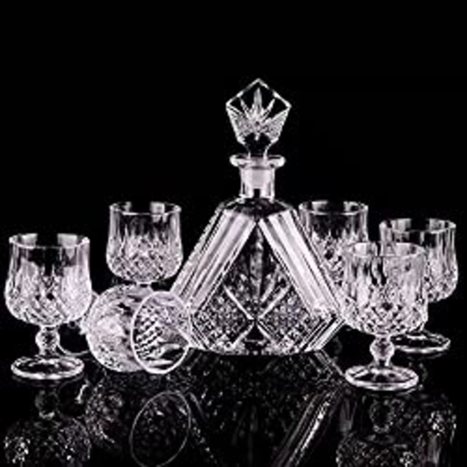 RRP £49.07 Crystal Whiskey Decanter Set and 6 Glasses for Liquor