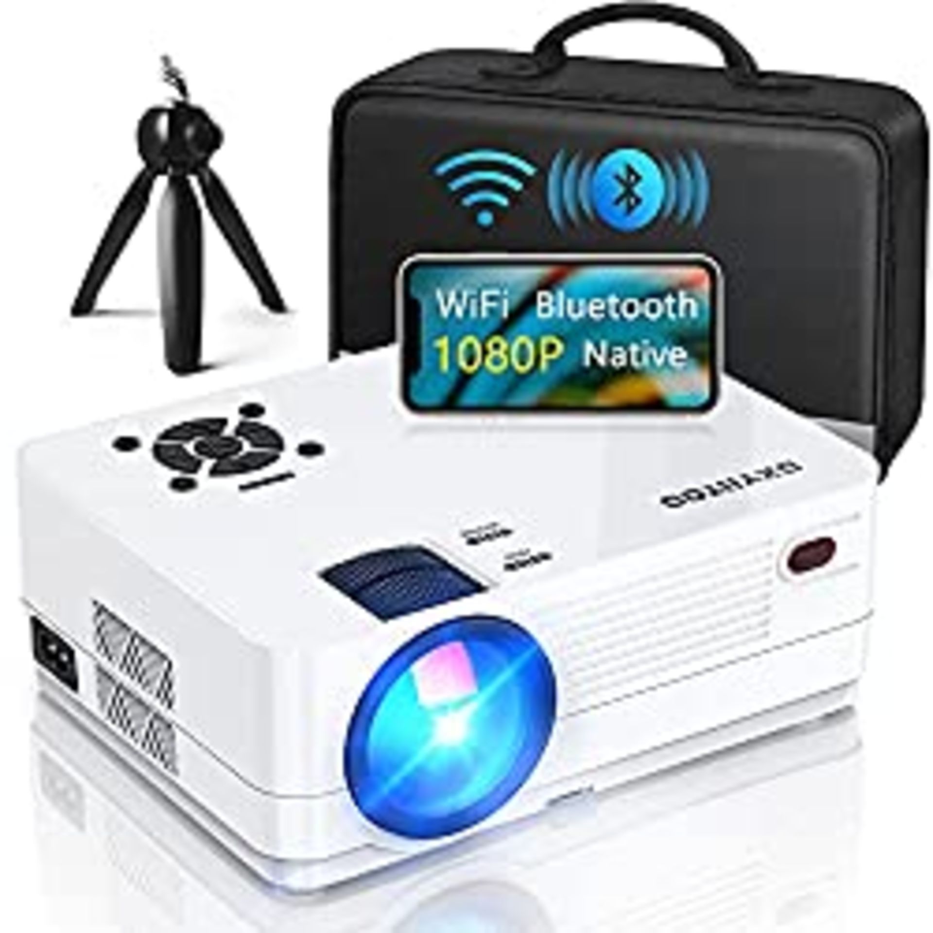 RRP £173.15 Native 1080P Projector with WiFi and Two-Way Bluetooth
