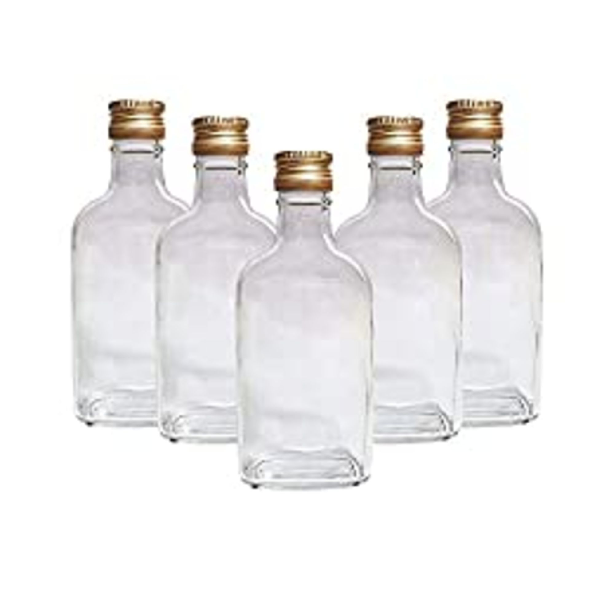 RRP £15.40 10 x Flask Glass Bottles 200 ml (0.2L) & Metal Screw Caps (Twist on Lids)