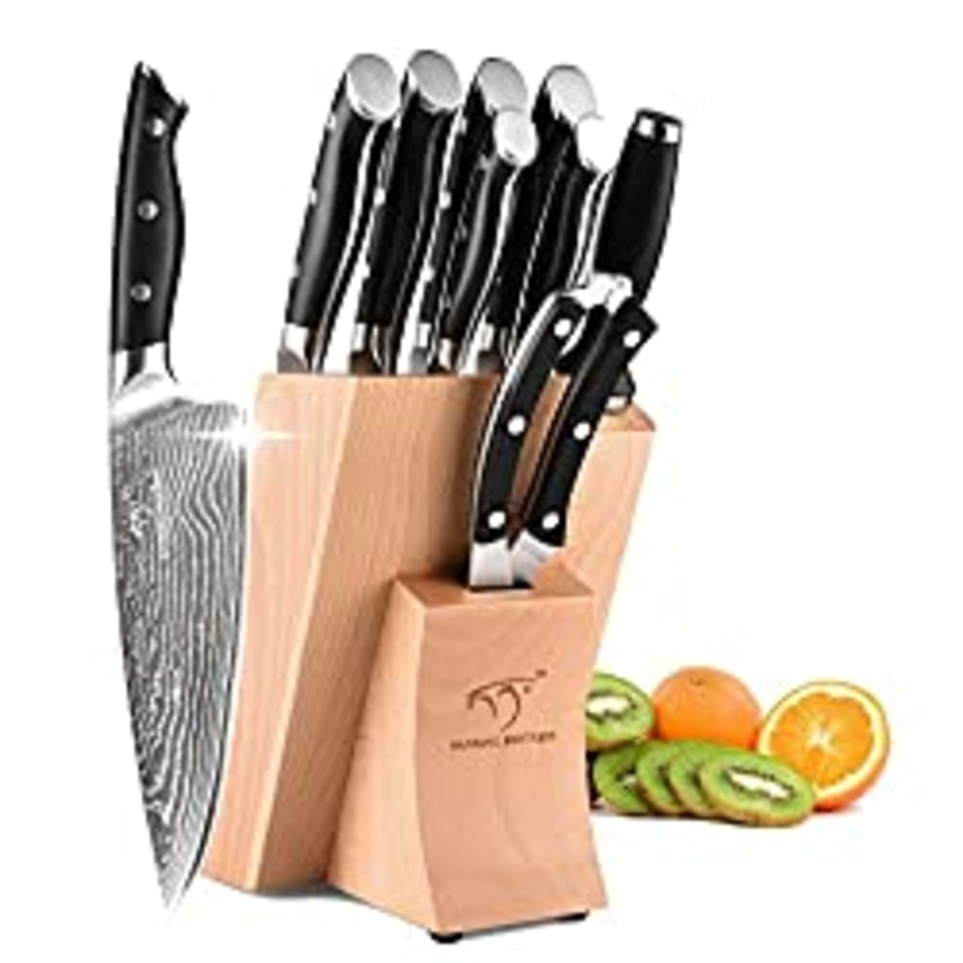 RRP £159.98 Damascus Kitchen Knife Set 9 PCS