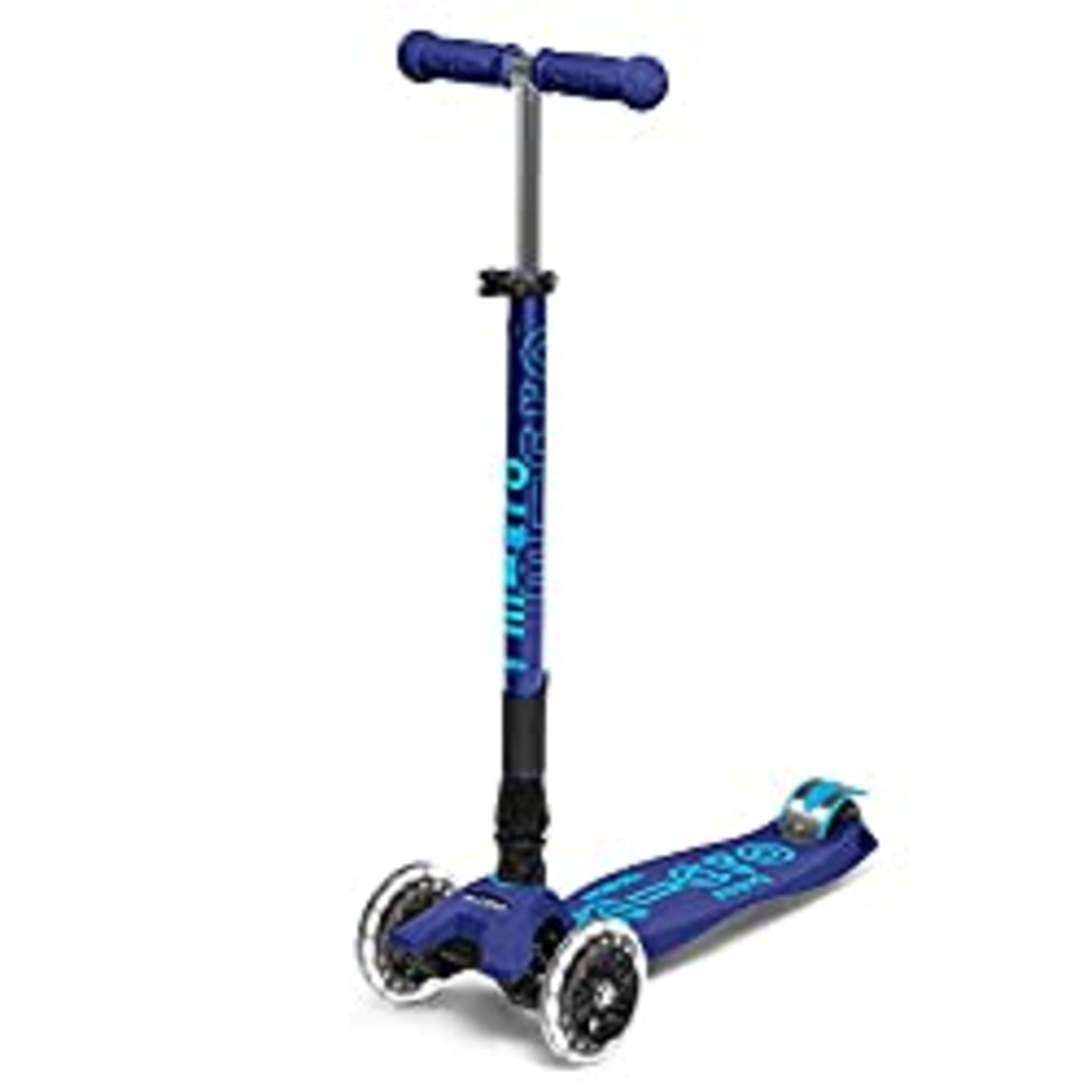 RRP £152.95 Micro Maxi Foldable LED Scooter Boys/Girls 5-12 Years Blue