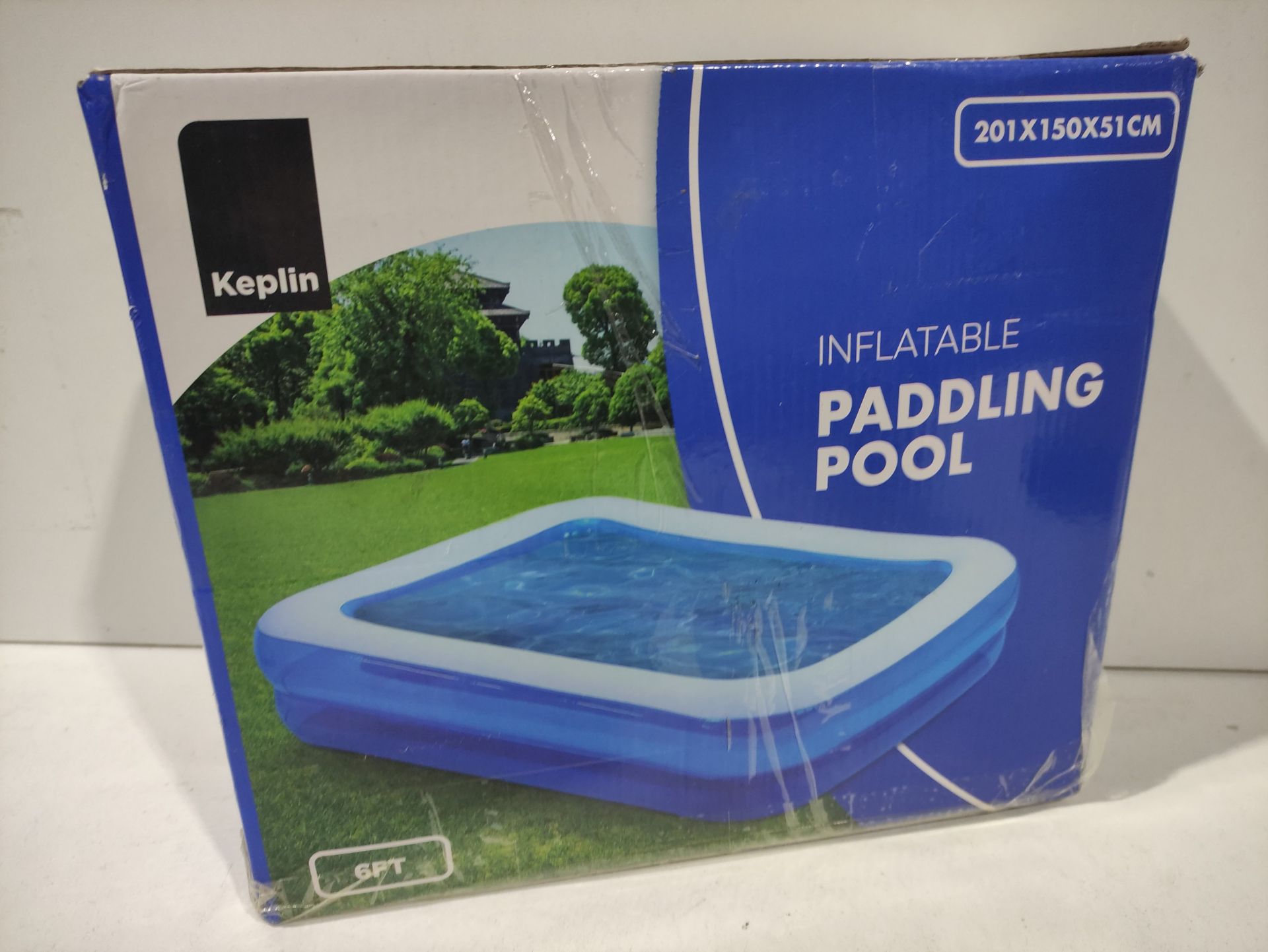 RRP £39.98 KEPLIN Large Rectangular Paddling Pool for Kids - 6ft Pool - Image 2 of 2