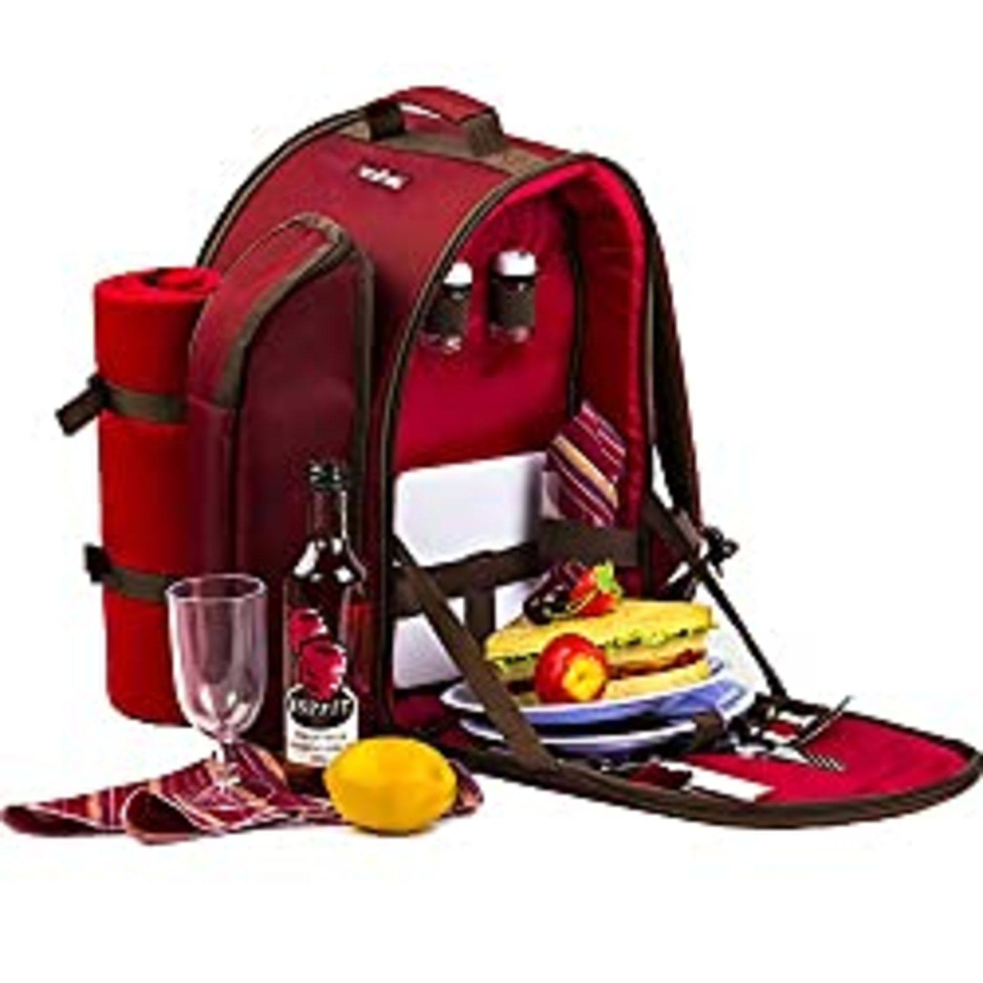 RRP £46.32 apollo walker 2 Person Red Picnic Backpack Hamper with