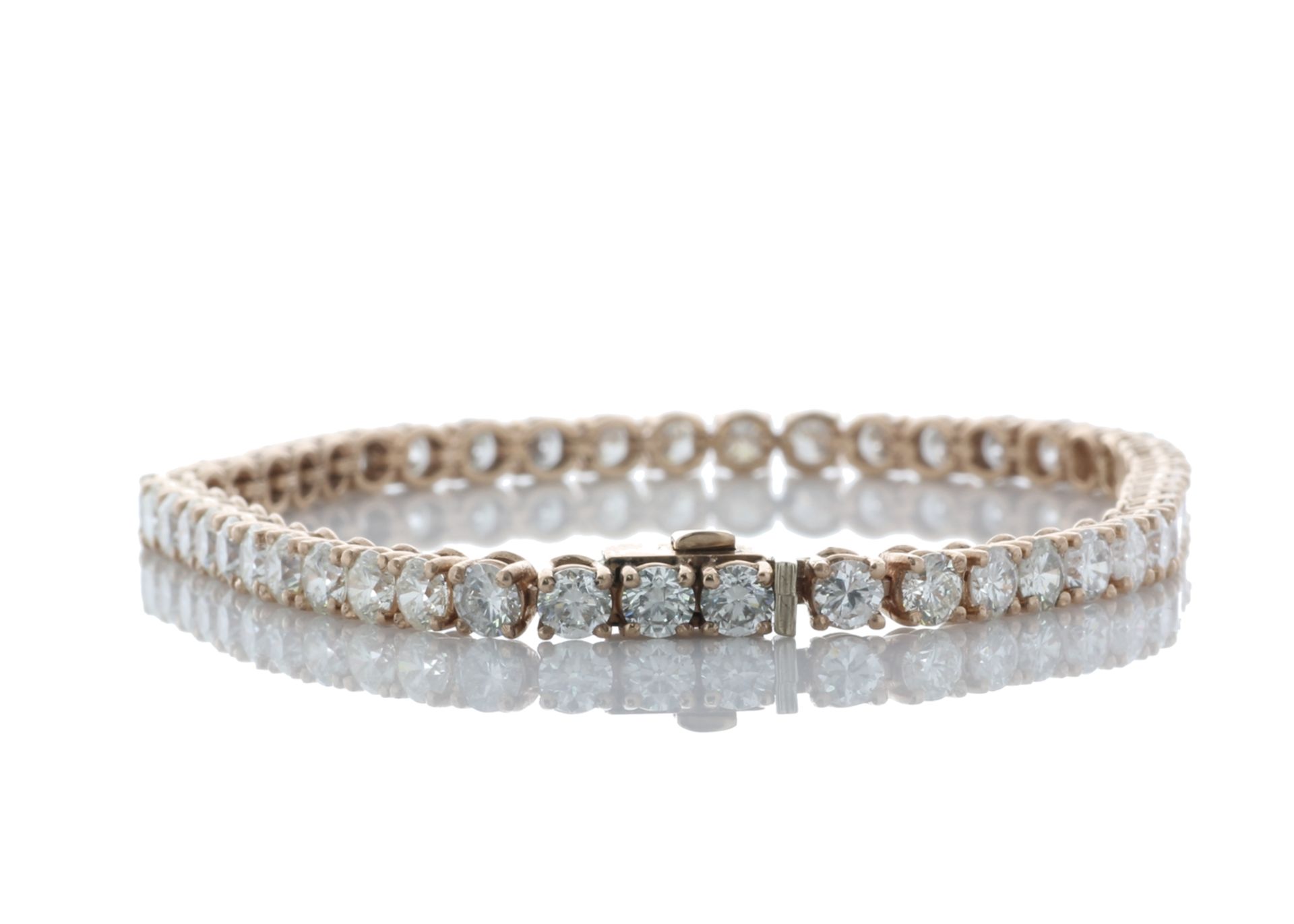 18ct Rose Gold Tennis Diamond Bracelet 8.25 Carats - Valued by IDI £24,750.00 - 18ct Rose Gold - Image 2 of 5