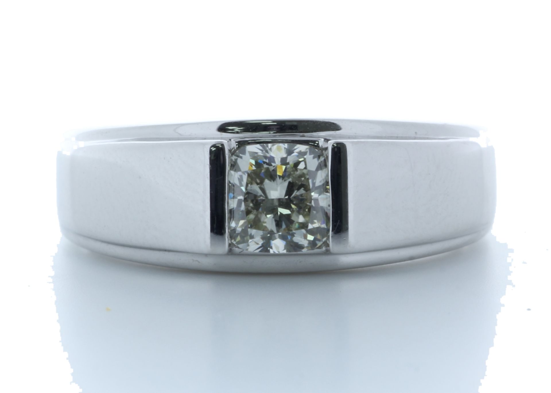 18ct White Gold Single Stone Fancy Rub Over Set Diamond Ring 1.01 Carats - Valued by AGI £16,480.