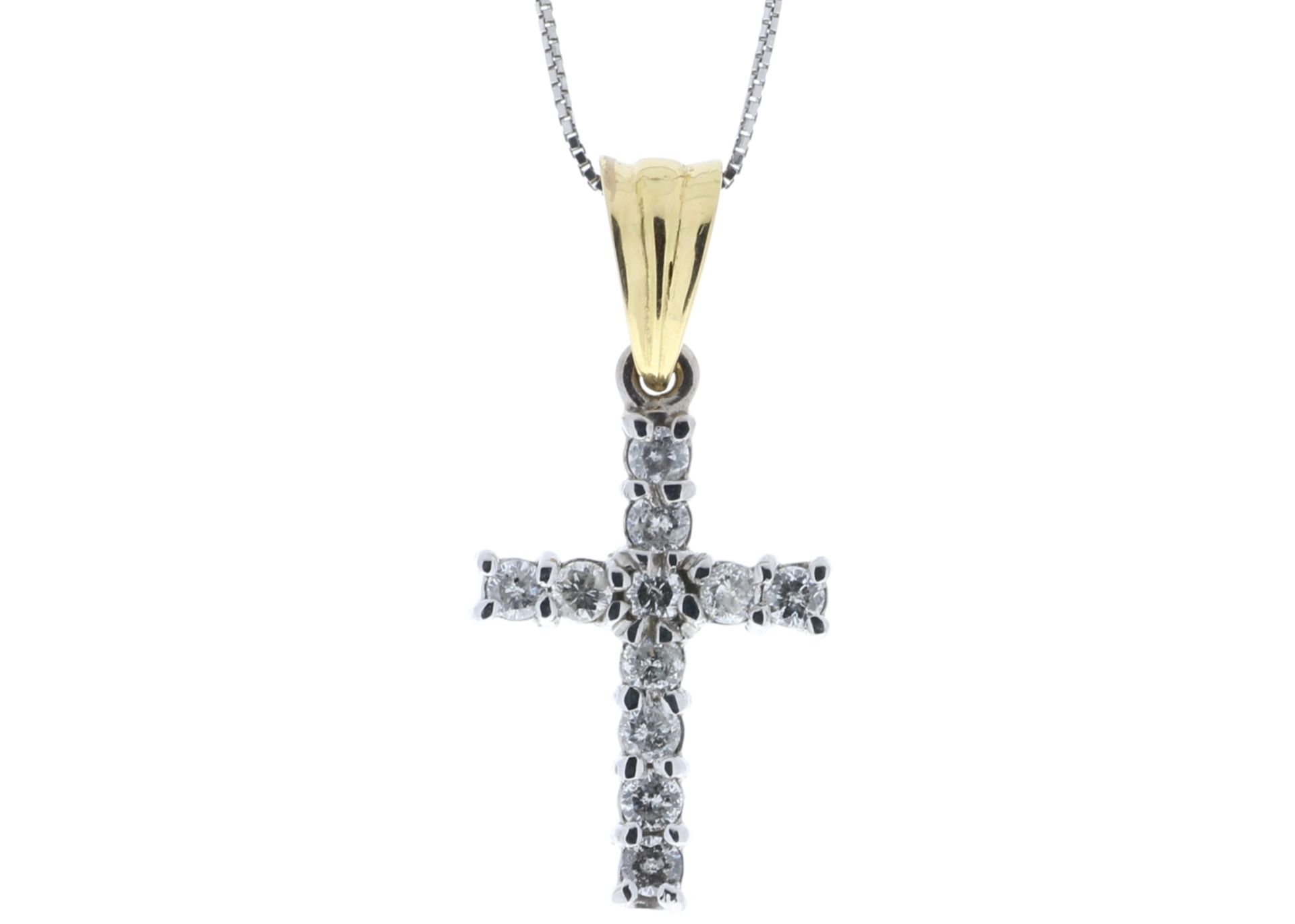 18ct White Gold Diamond Cross 0.50 Carats - Valued by GIE £11,845.00 - Eleven high quality round