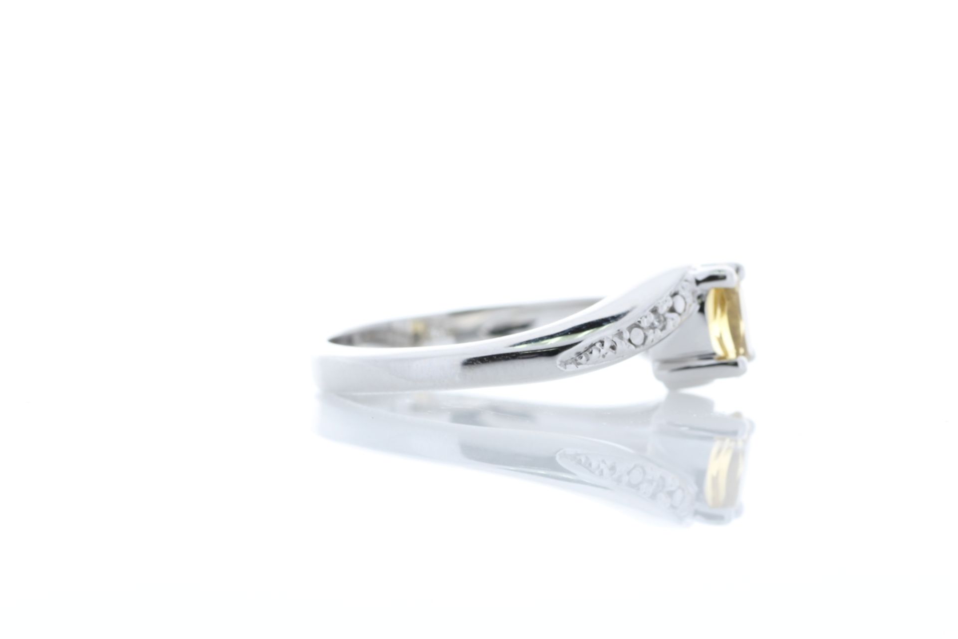 9ct White Gold Diamond And Citrine Ring 0.01 Carats - Valued by GIE £1,295.00 - A beautiful oval - Image 4 of 5