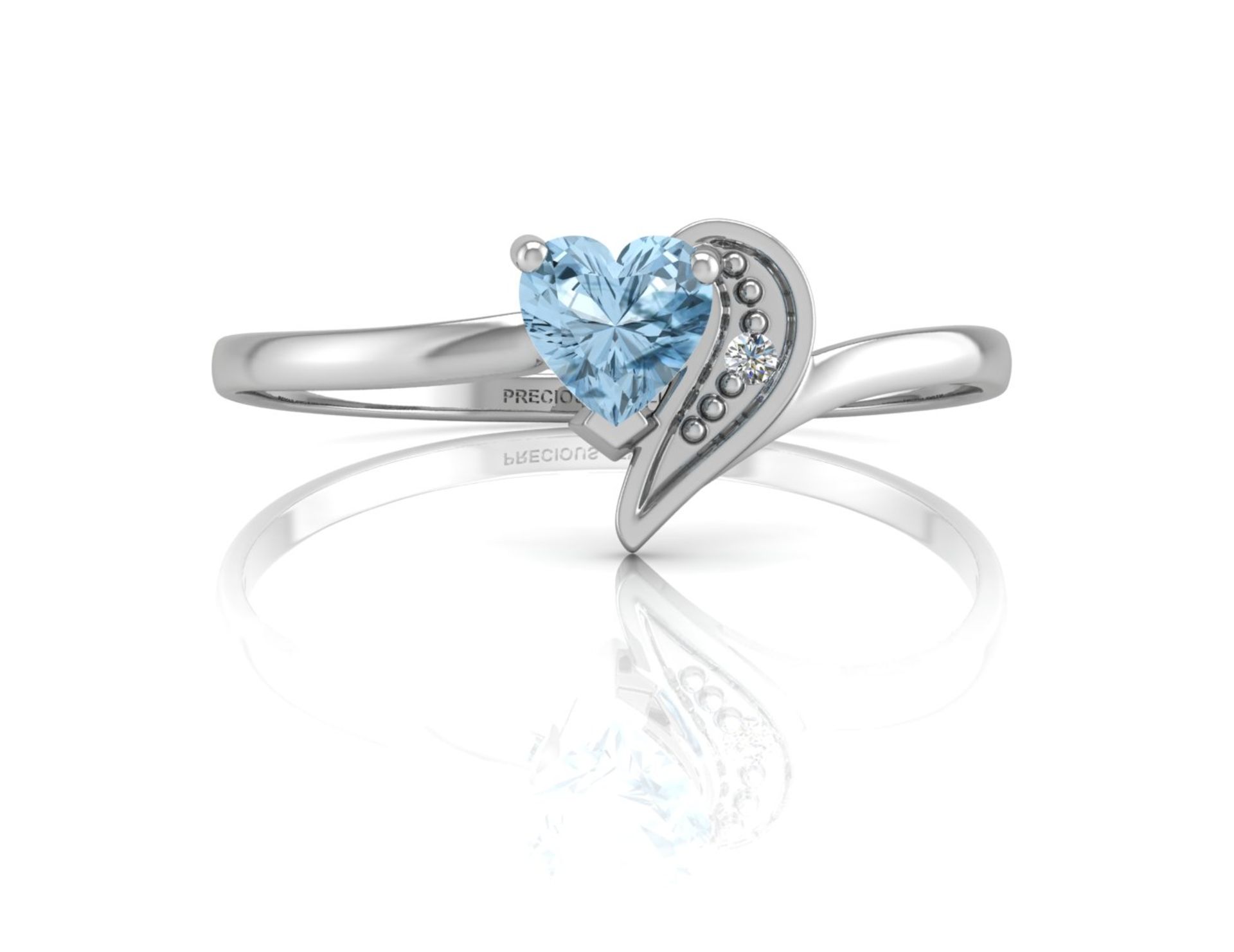 9ct White Gold Fancy Cluster Diamond And Blue Topaz Ring 0.01 Carats - Valued by GIE £644.00 - 9ct - Image 4 of 6