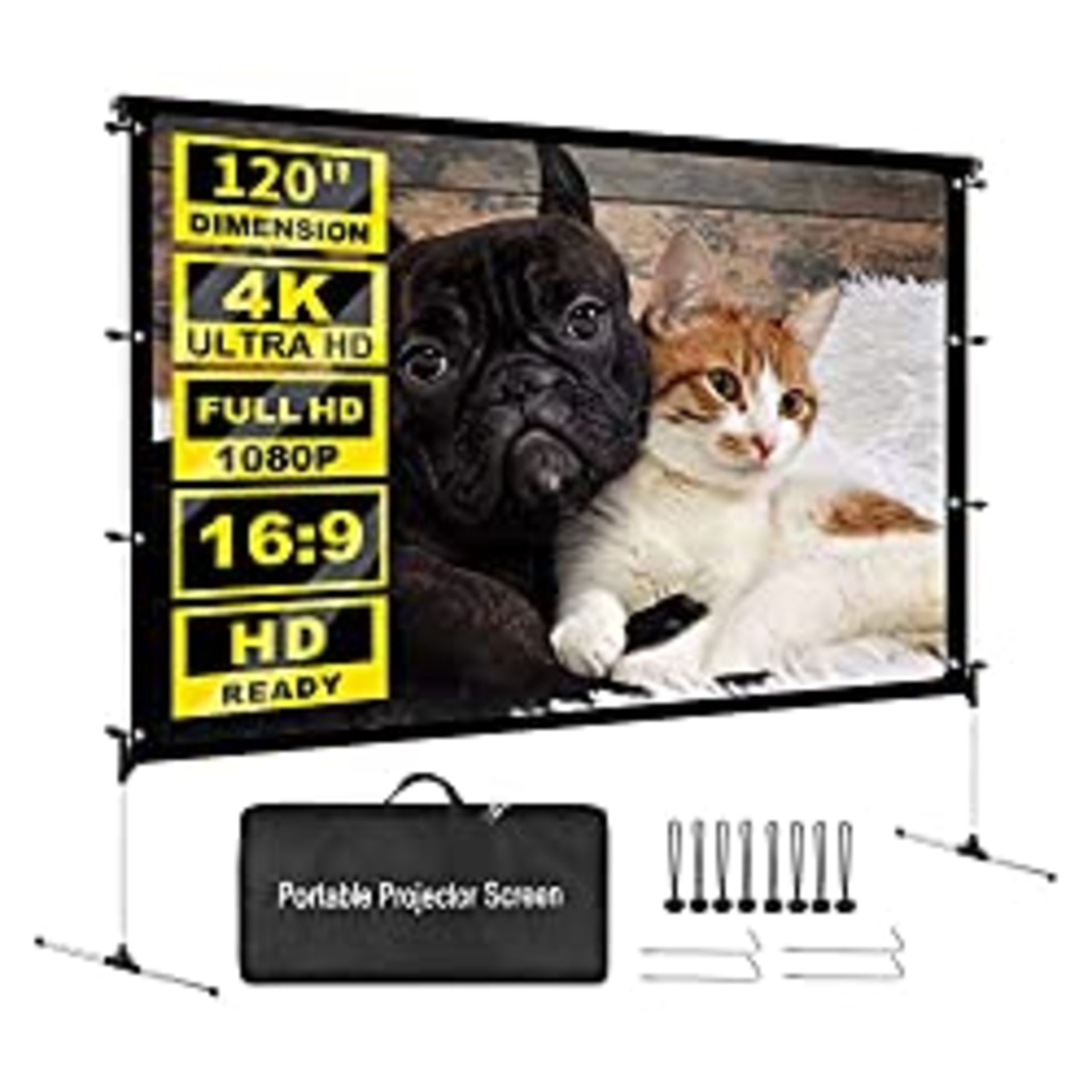 RRP £79.99 Projector Screen with Stand 120 inch
