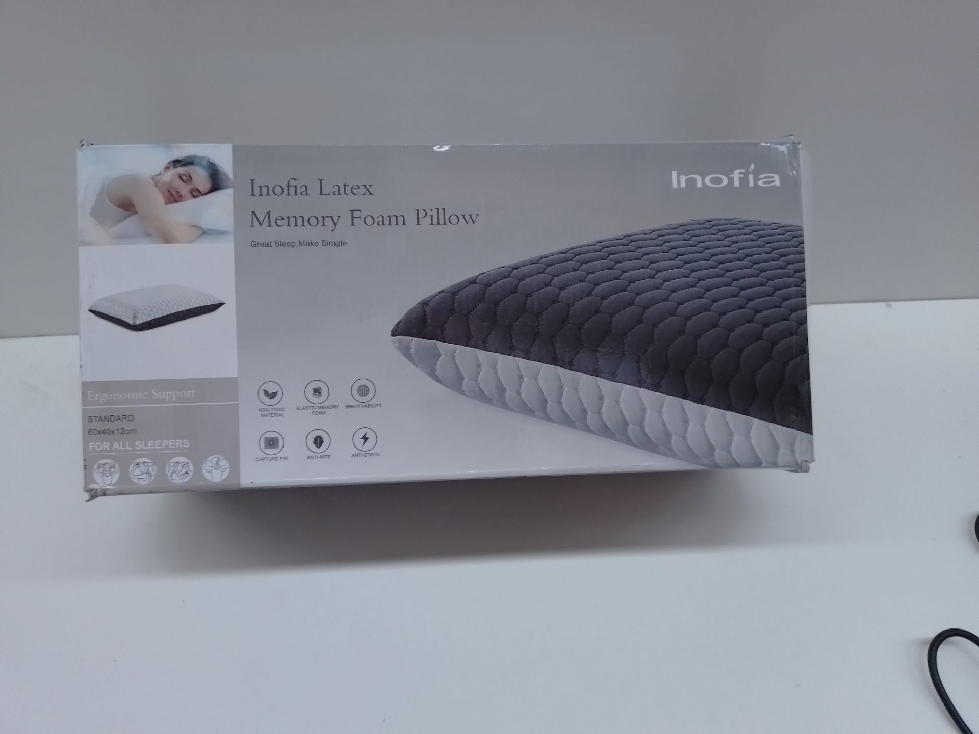 RRP £42.98 Inofia Latex Memory Foam Pillow - Image 2 of 2
