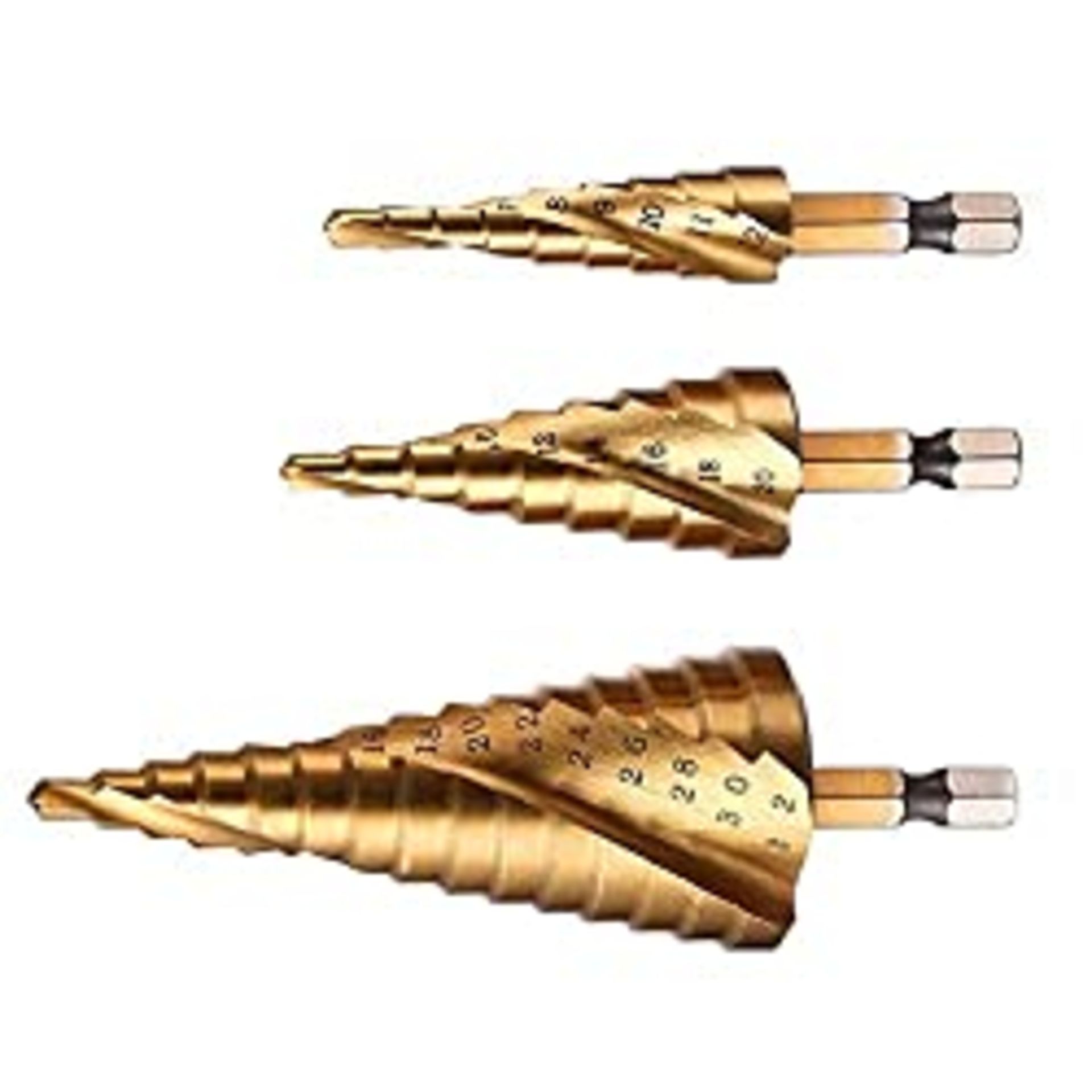 RRP £13.99 Spiral Grooved Step Drill Bit Set