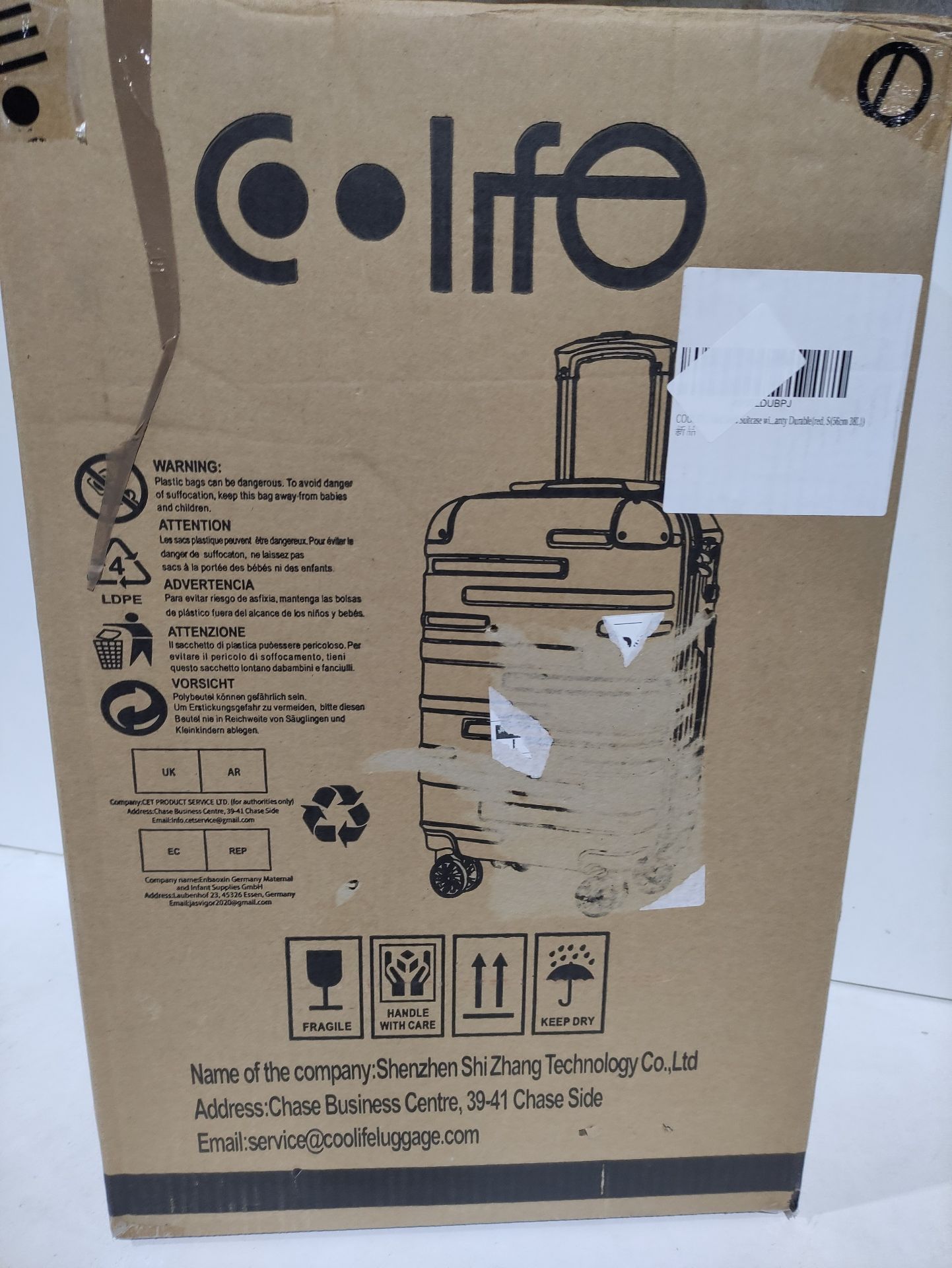 RRP £69.98 COOLIFE Hard Shell Suitcase with TSA Lock and 4 Spinner - Image 2 of 2