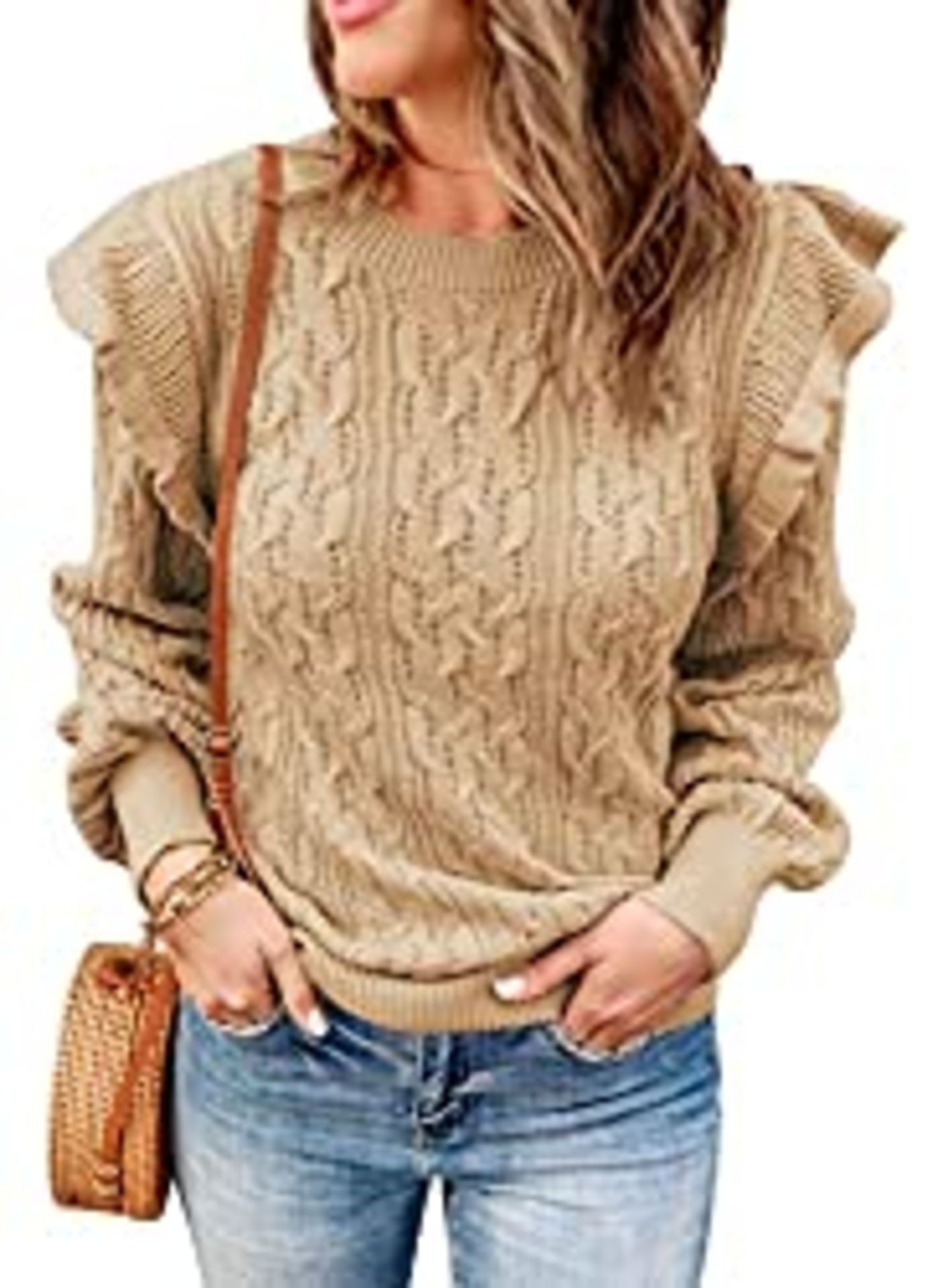 RRP £36.98 HOTAPEI Womens Crewneck Sweaters Loose Casual Tunic