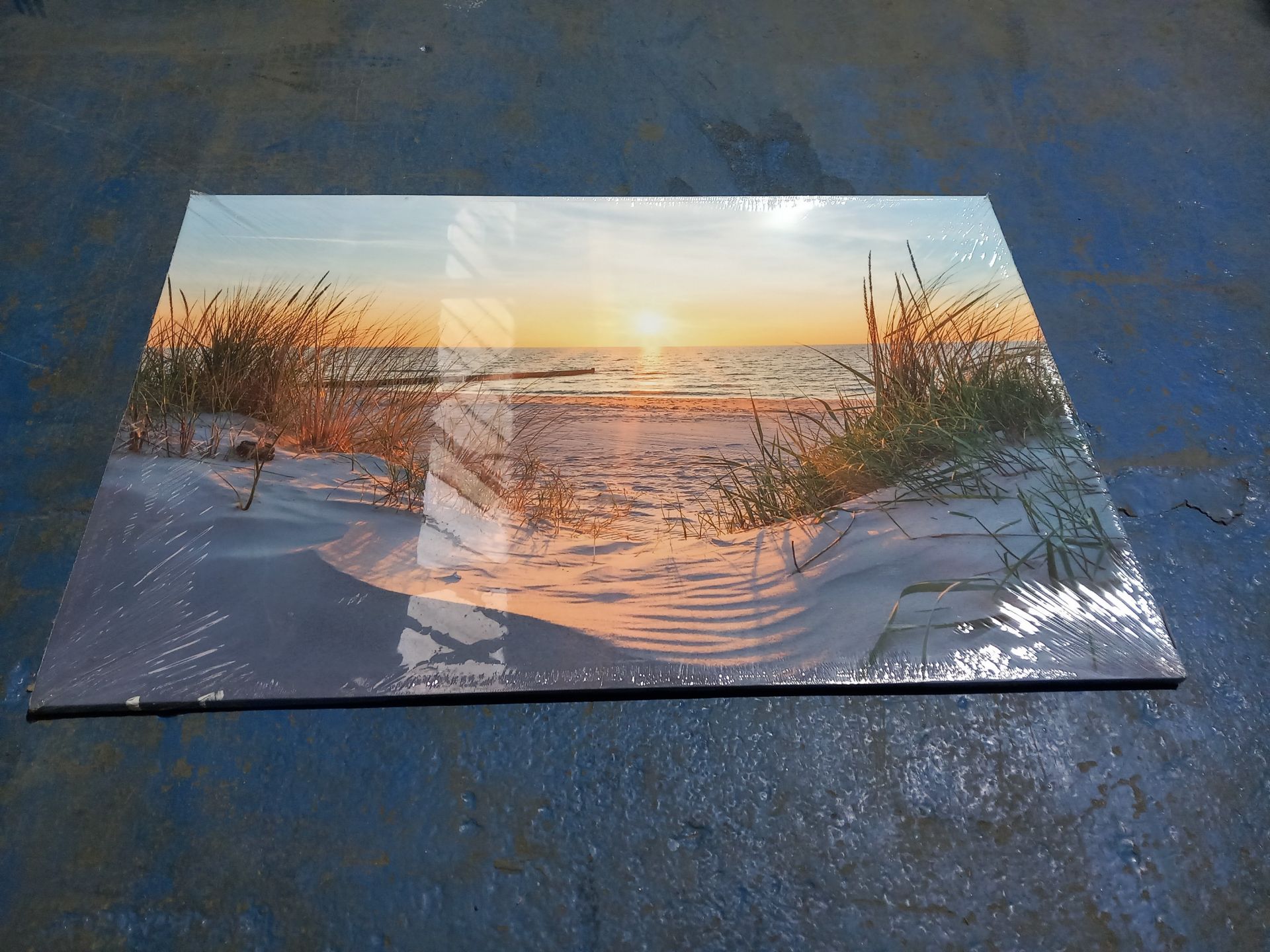 RRP £42.98 TISHIRON Wall Art Sandy Beach Sunrise Pictures Painting - Image 2 of 2