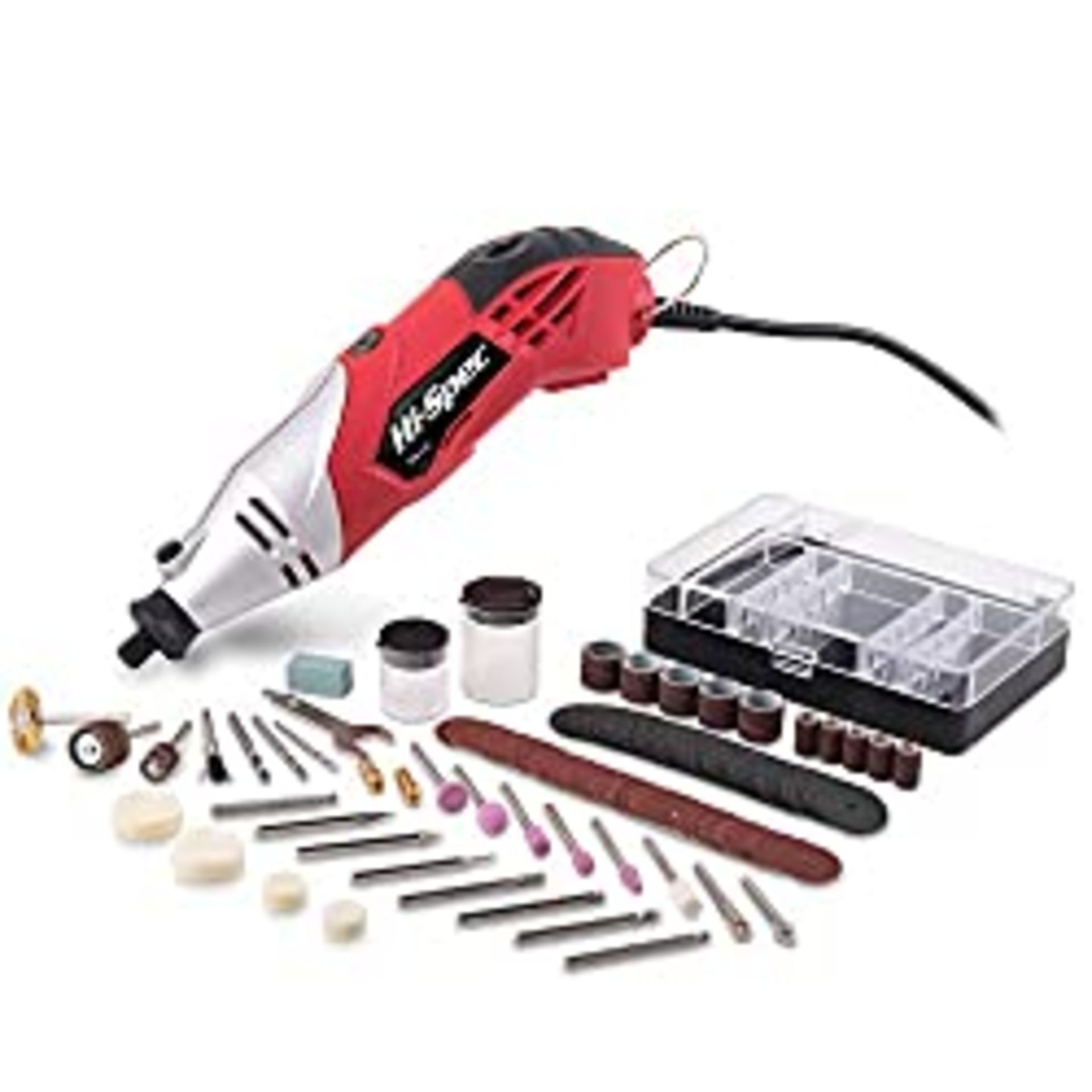 RRP £31.99 Hi-Spec Corded Power Rotary Tool Kit Set 121 Piece