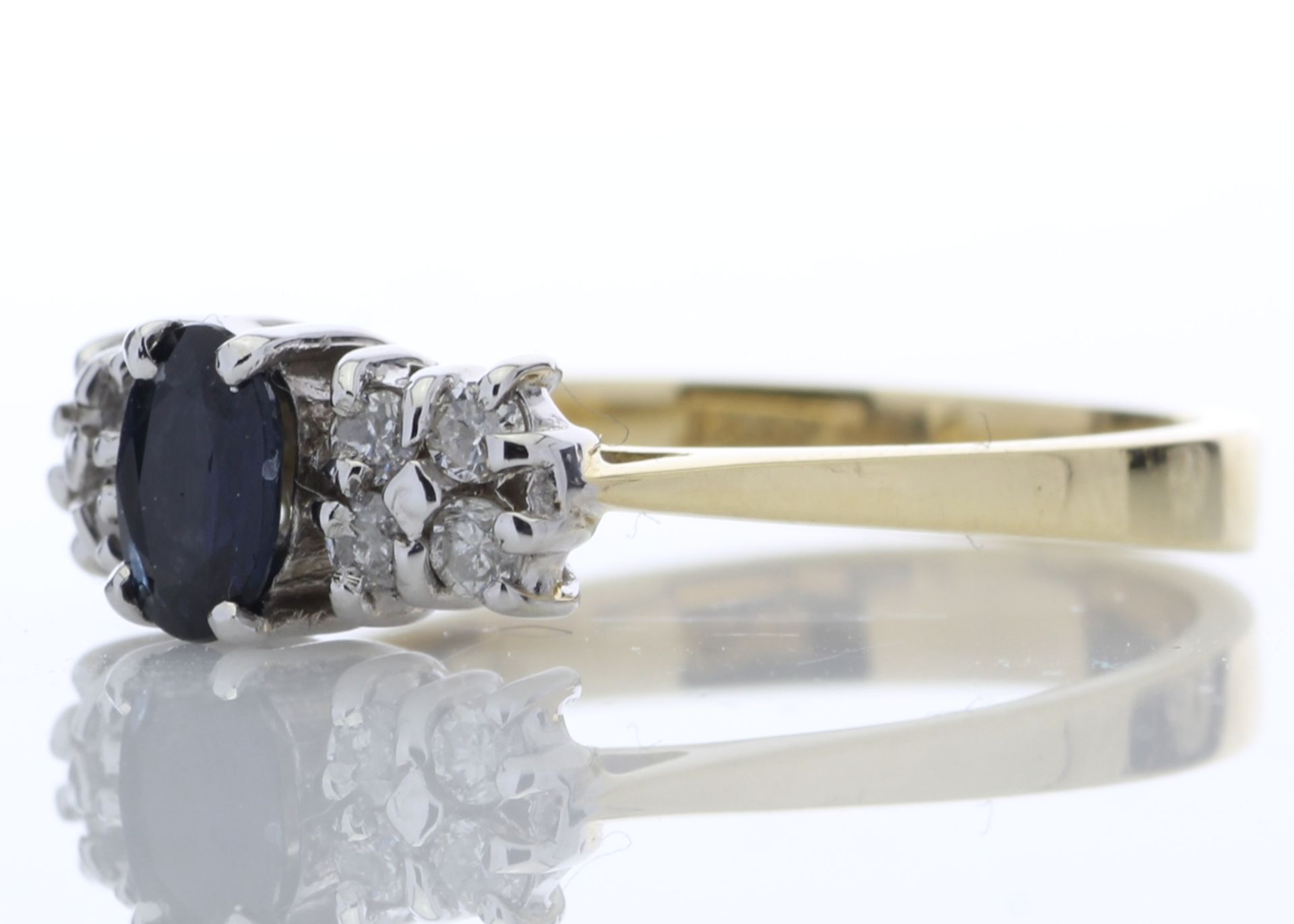 18ct Cluster Claw Set Diamond Sapphire Ring 0.50 Carats - Valued by GIE £7,990.00 - A beautiful oval - Image 2 of 5