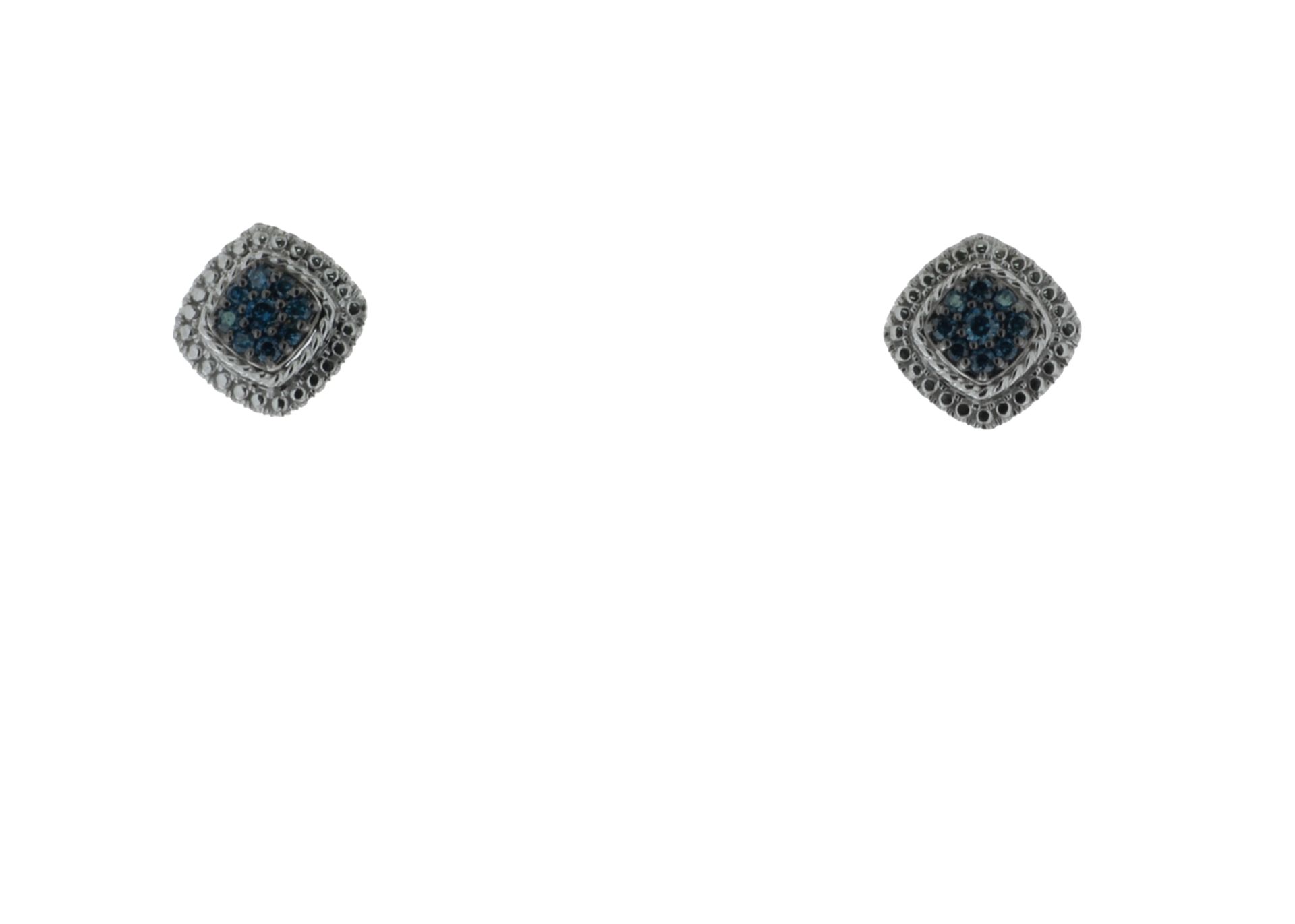 9ct White Gold Earring 0.23 Carats - Valued by GIE - Vibrant 9ct white gold cluster stud earrings