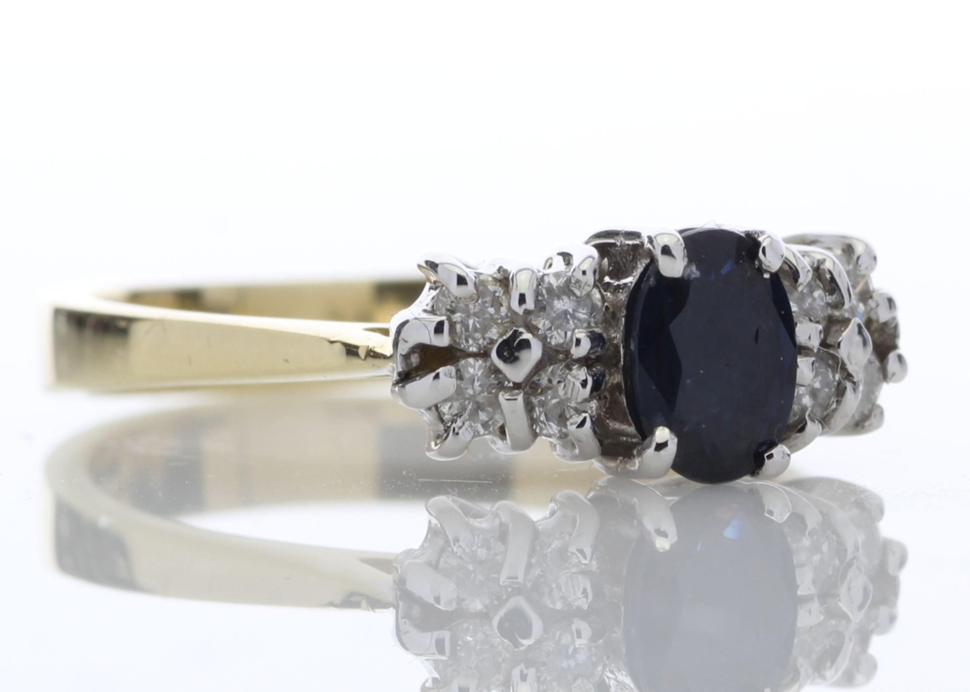 18ct Cluster Claw Set Diamond Sapphire Ring 0.50 Carats - Valued by GIE £7,990.00 - A beautiful oval - Image 4 of 5