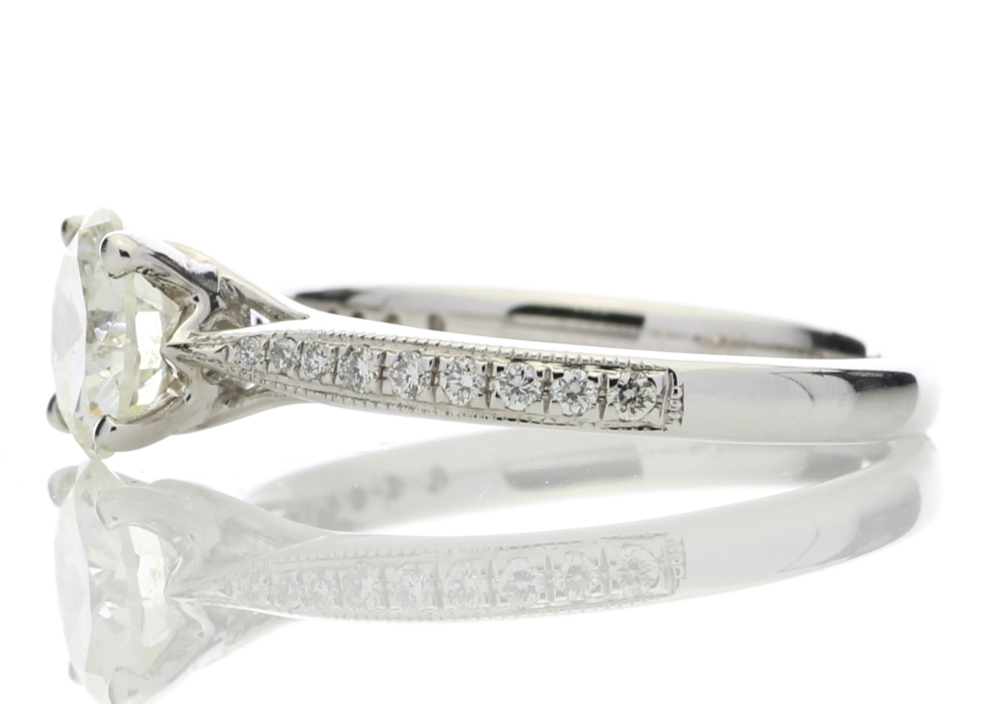 18ct White Gold Single Stone Diamond Ring With Stone Set Shoulders (1.02) 1.15 Carats - Valued by - Image 3 of 5