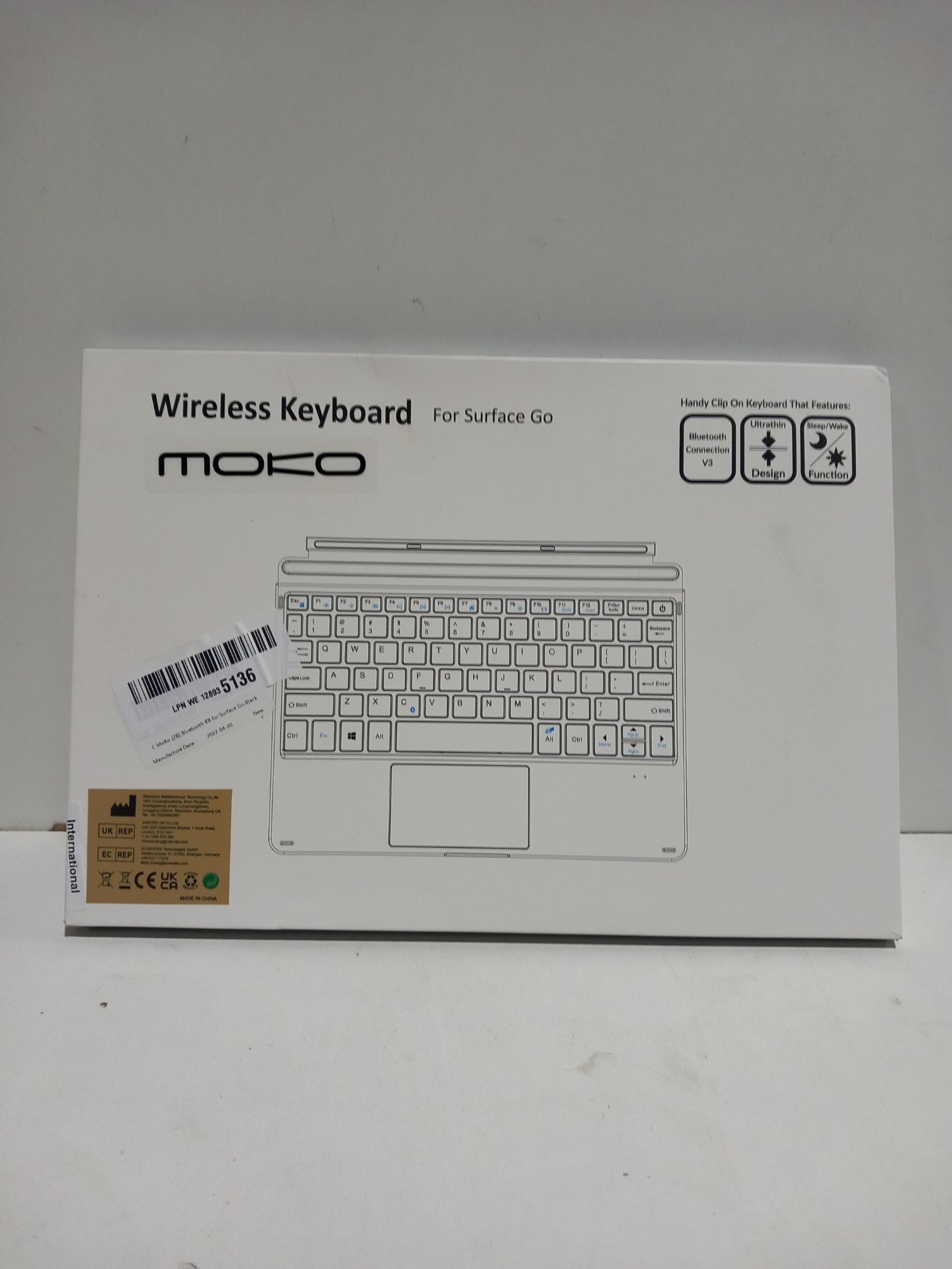 RRP £39.70 MoKo Type Cover Fit Microsoft Surface Go 3 - Image 2 of 2