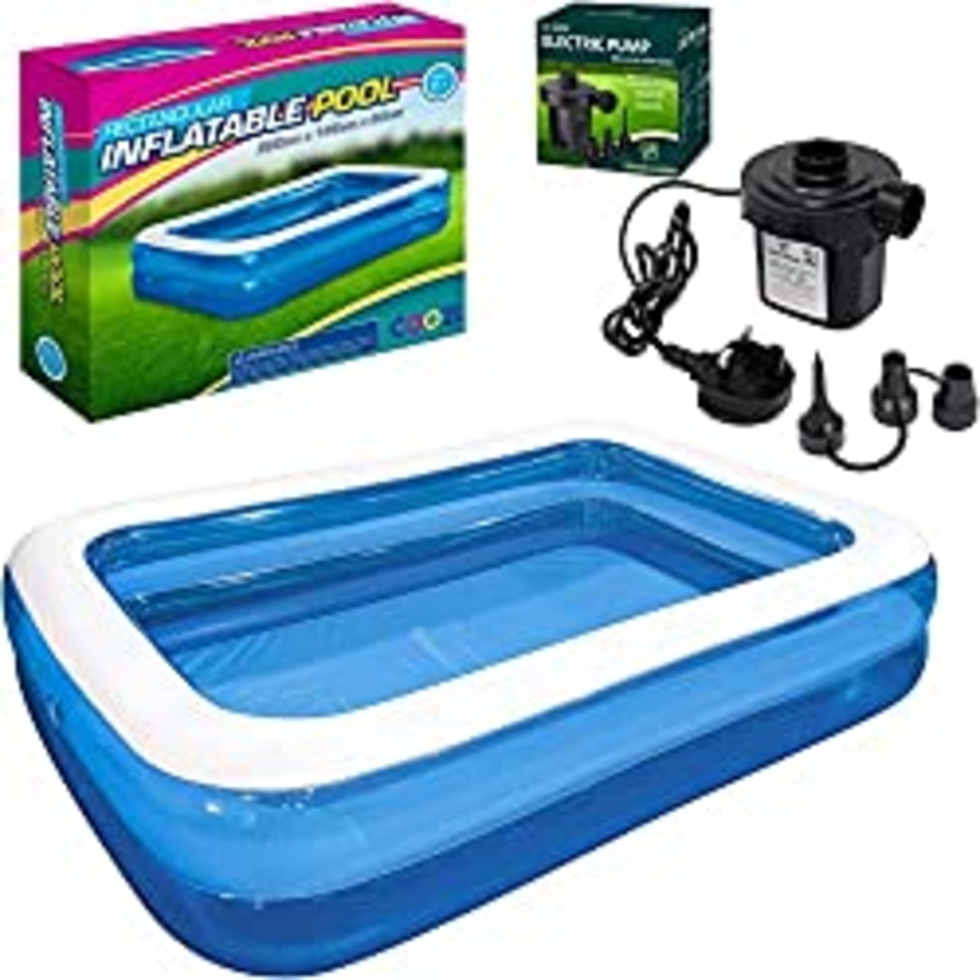 RRP £32.99 COOZi 2m Premium Family Paddling Pool for Kids + AC
